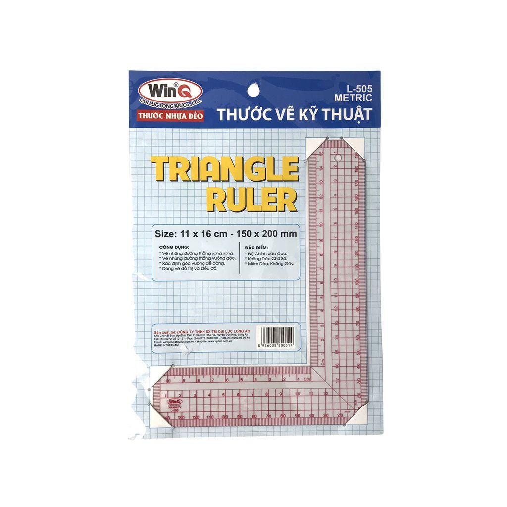Thước dẻo WinQ Thước vẽ kỹ thuật góc vuông L-505