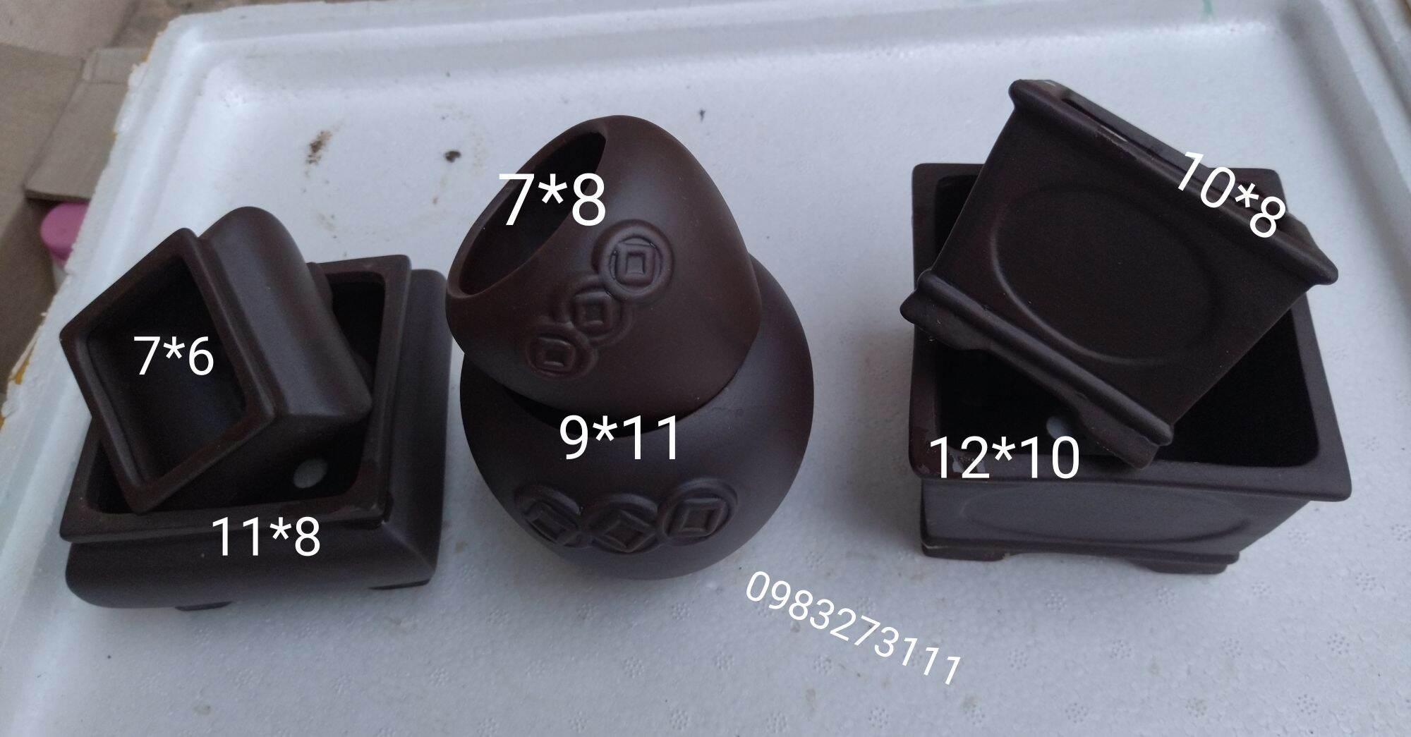 combo 6 chậu bonsai, chậu trồng sen đá