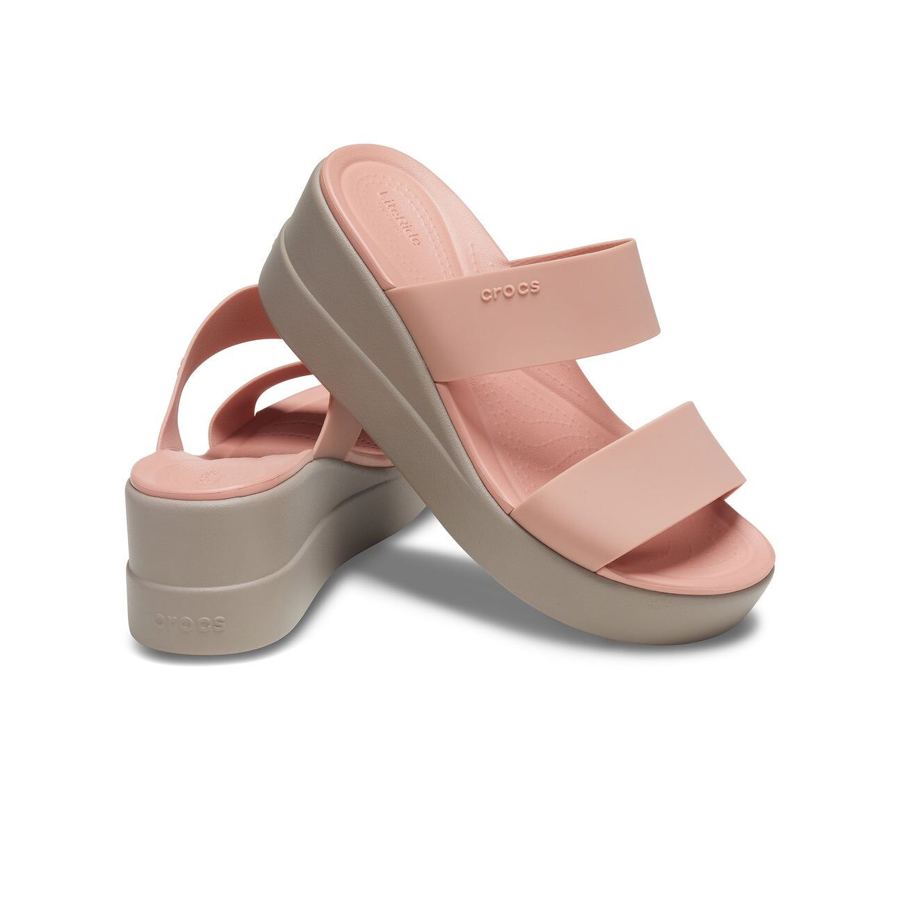 Dép Lê Crocs Brooklyn nữ đế cao 6p, lót Literide siêu mềm êm, chống đau chân