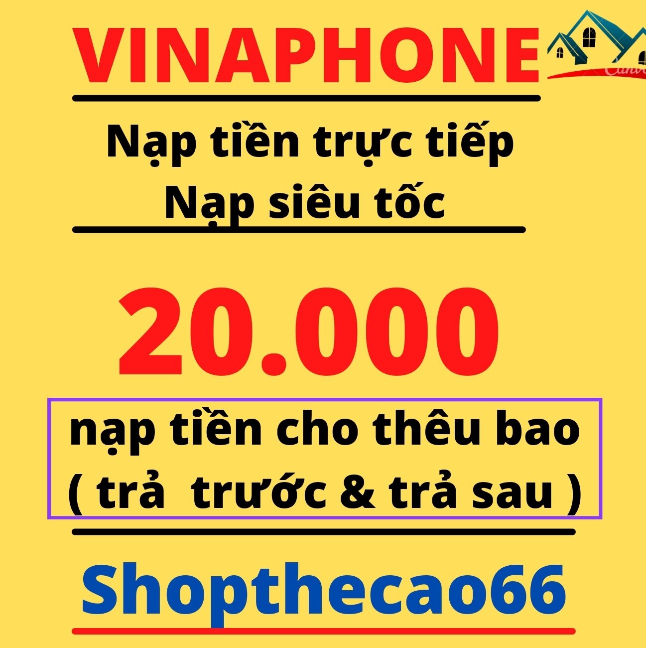 Nạp thẻ Vinaphone 20.000    - có nhận khuyến mãi từ nhà mạng