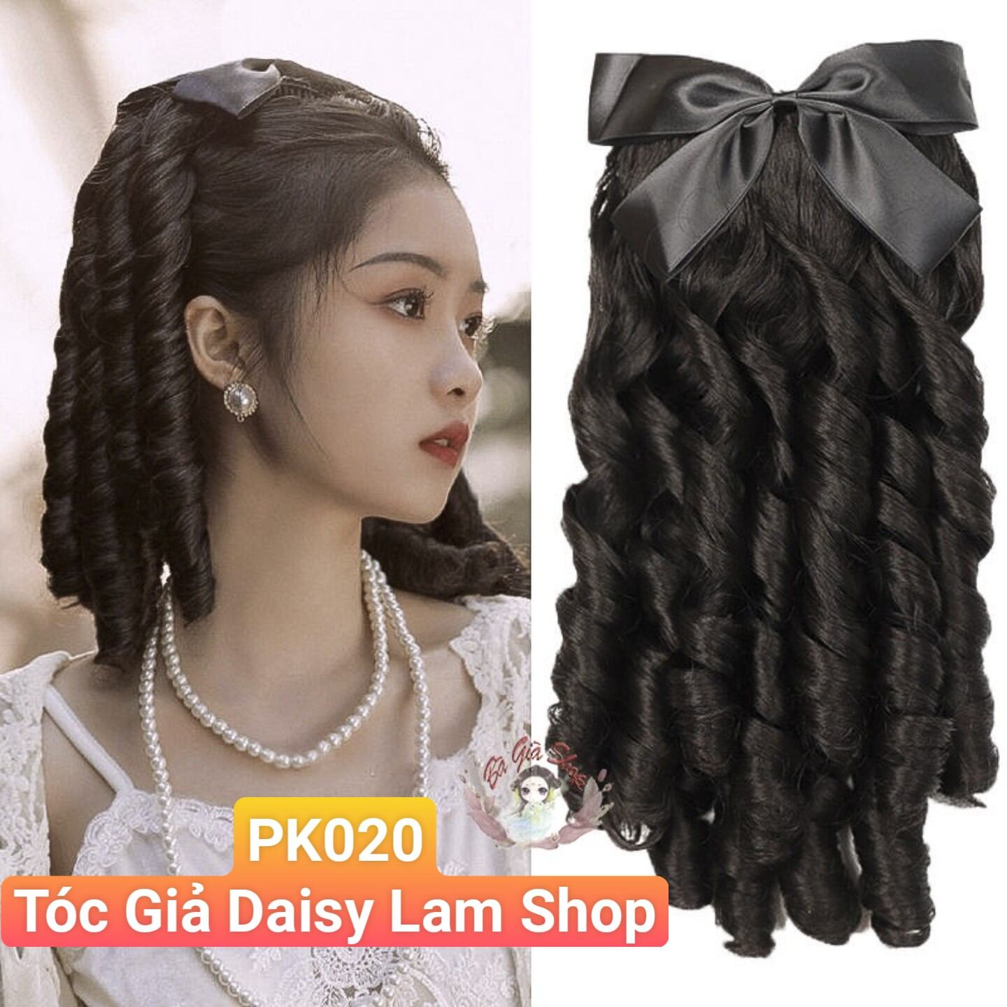 Cài Tóc xoăn lọn tiểu thư kiêu sa sang trọng quý phái PK020