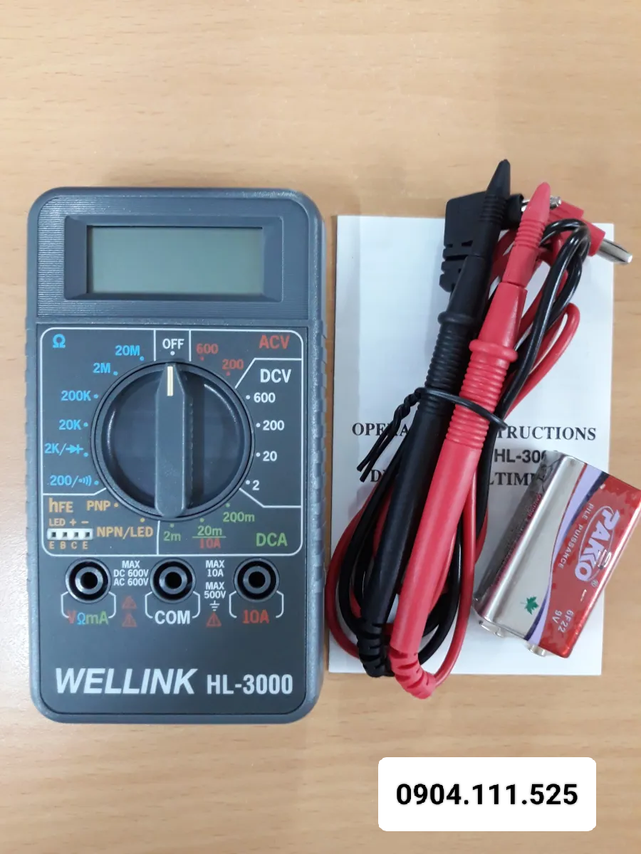 Đồng hồ vạn năng hiển thị số wellink hl-3000