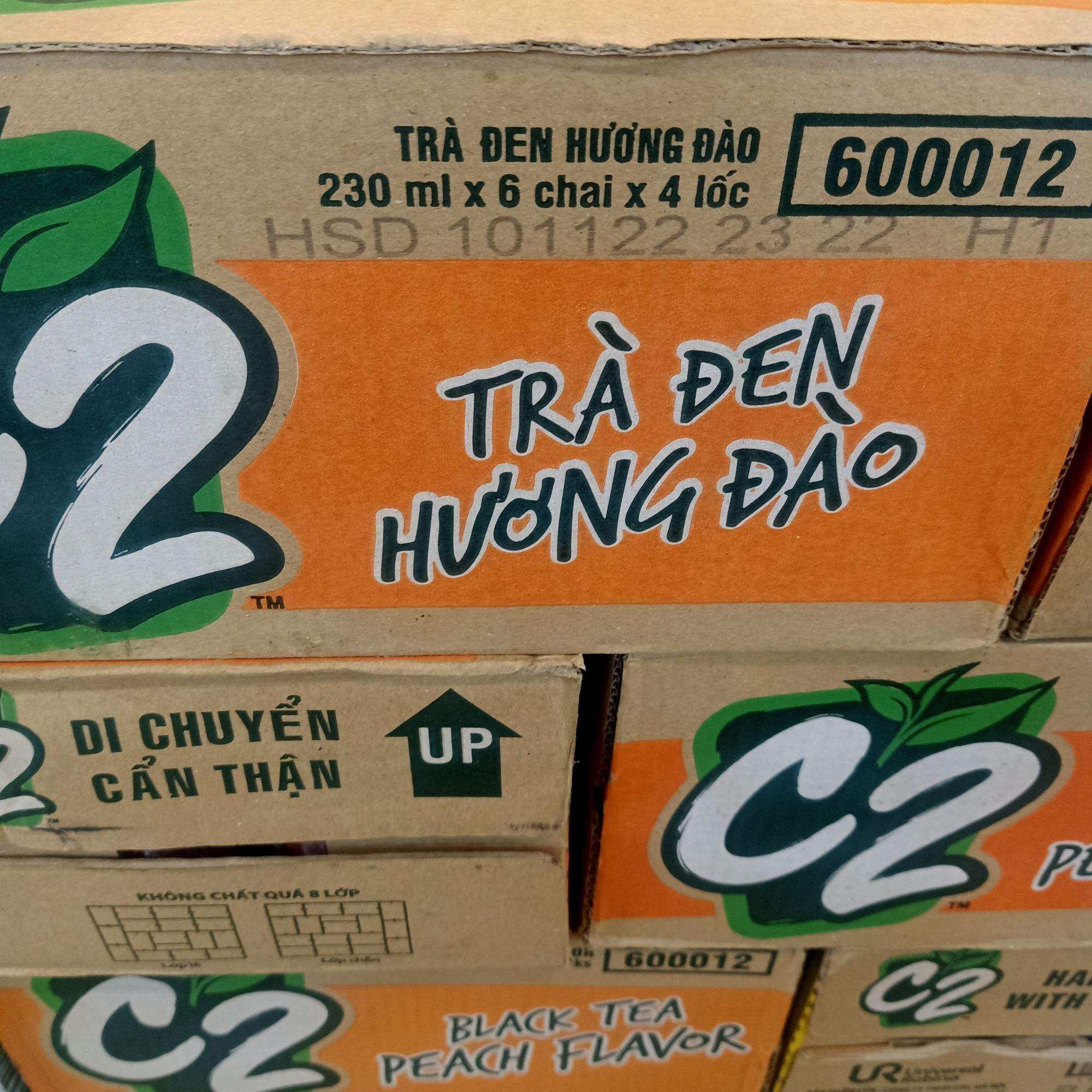 Trà đen hương Đào C2 chai 230ml ×24 chai