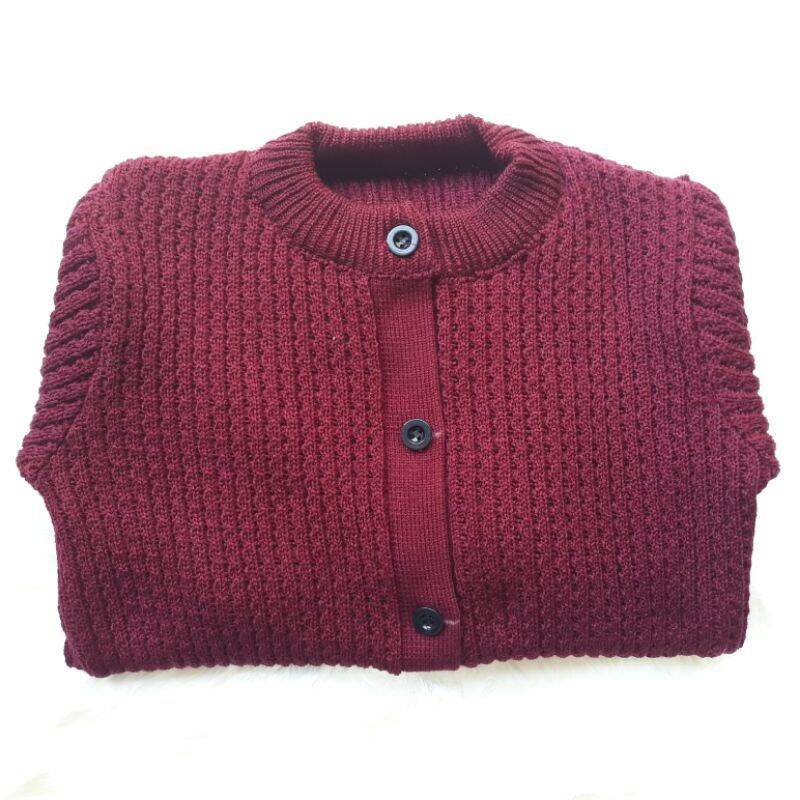 Áo len cổ tròn/cổ tim bà già