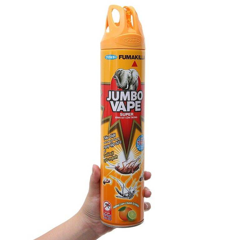 Xịt muỗi Jumbo hương cam chanh 600ml.