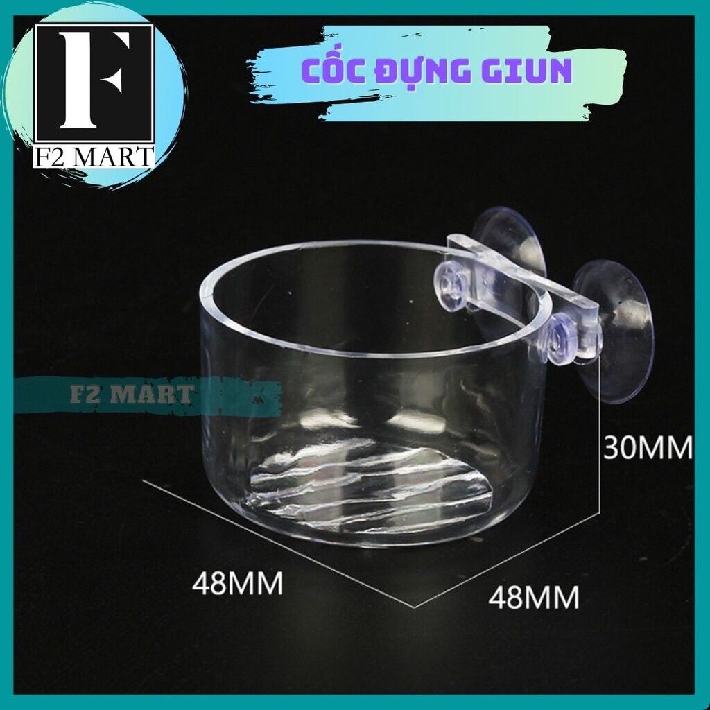 Cốc đựng giun cho cá ăn- cốc đựng giun dán bể kính