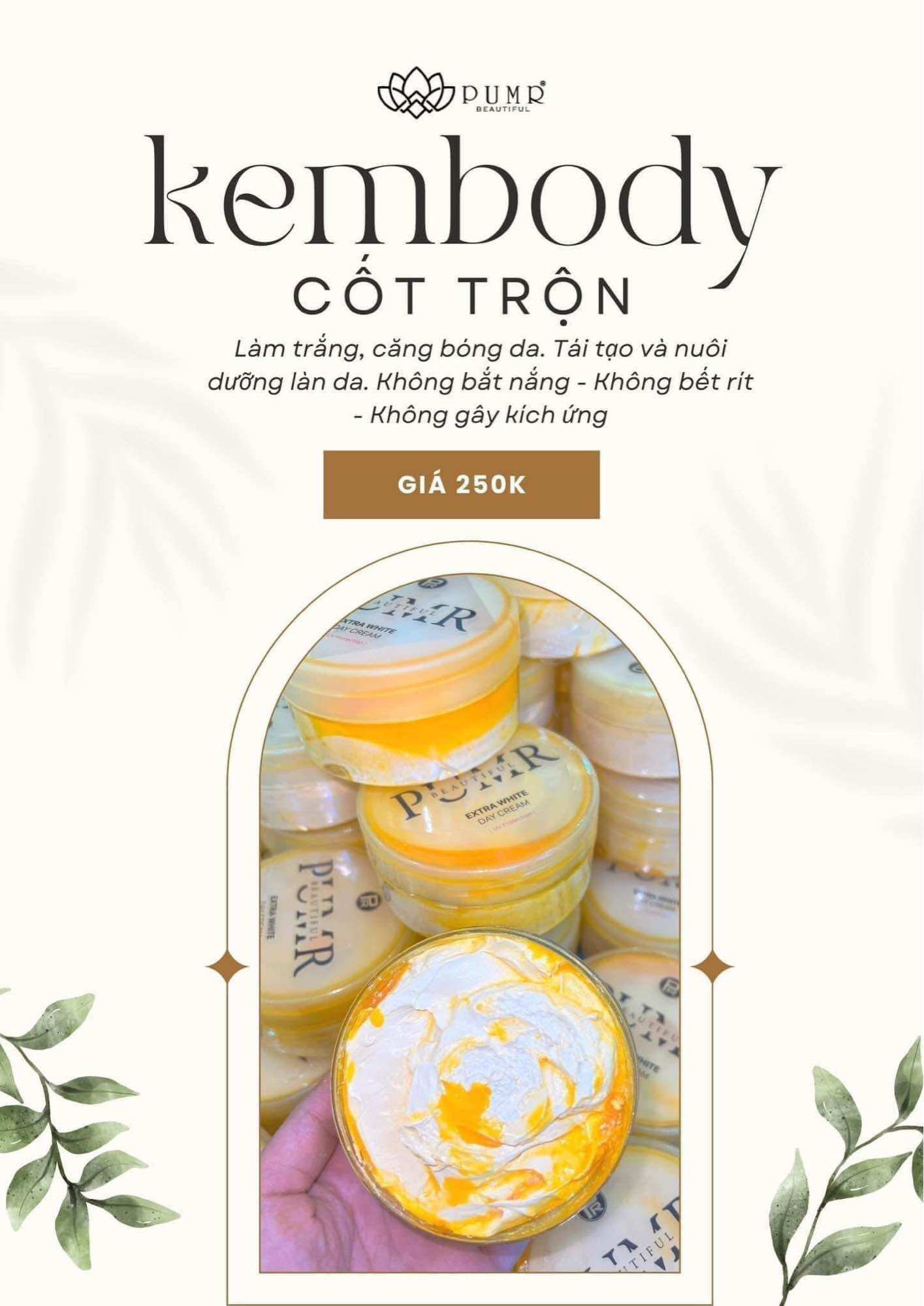Kem body trắng mạnh pumr