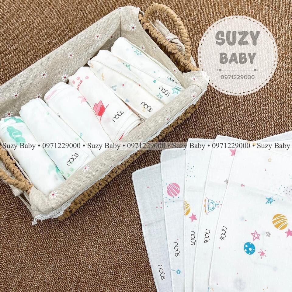 Set of 5 Nous Muslin Towels with New Patterned Prints