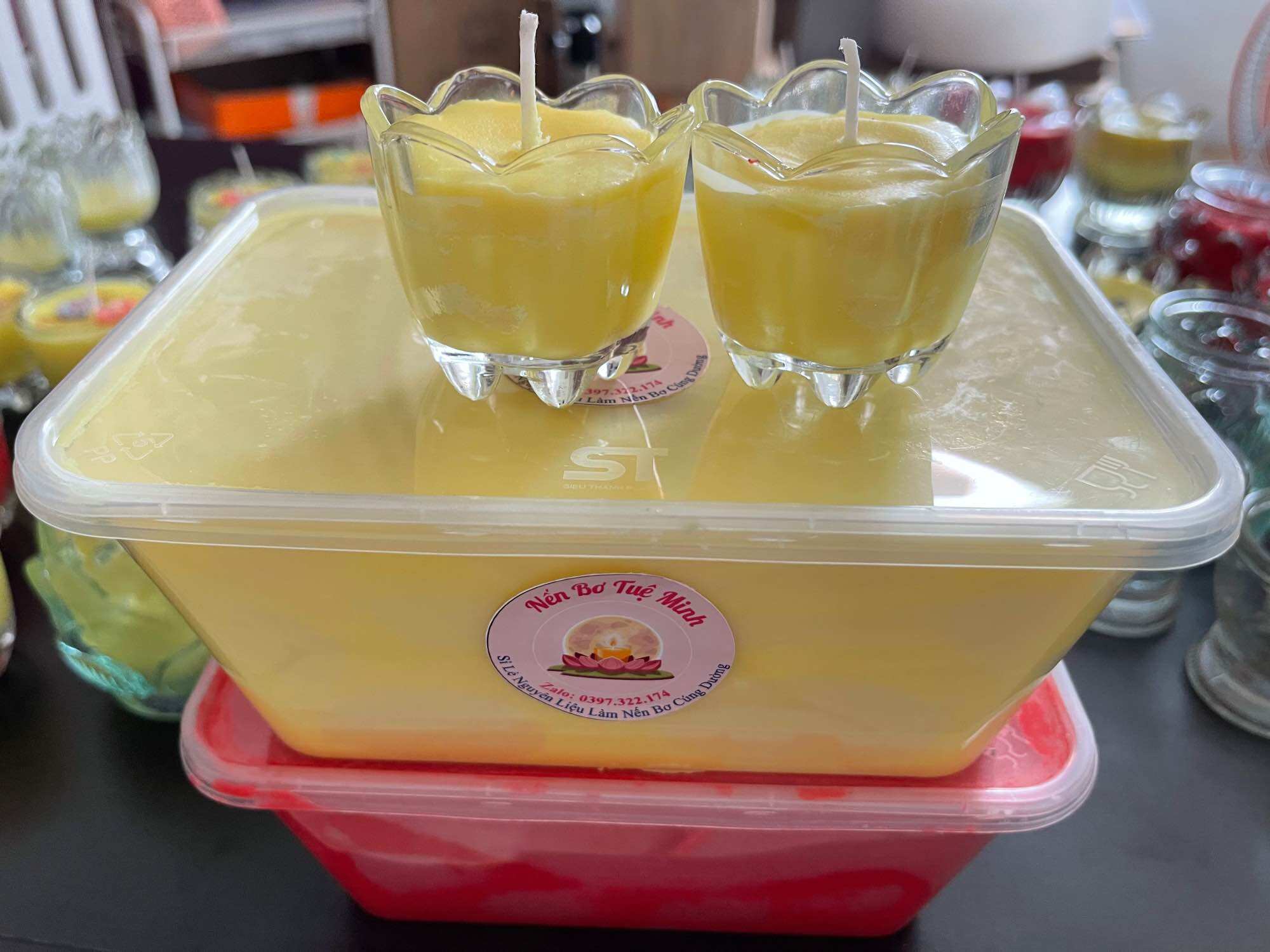 Combo Làm Nến 36 Ly Hoa Mai 35ML( Đầy Đủ Nguyên Liệu Làm Nến)