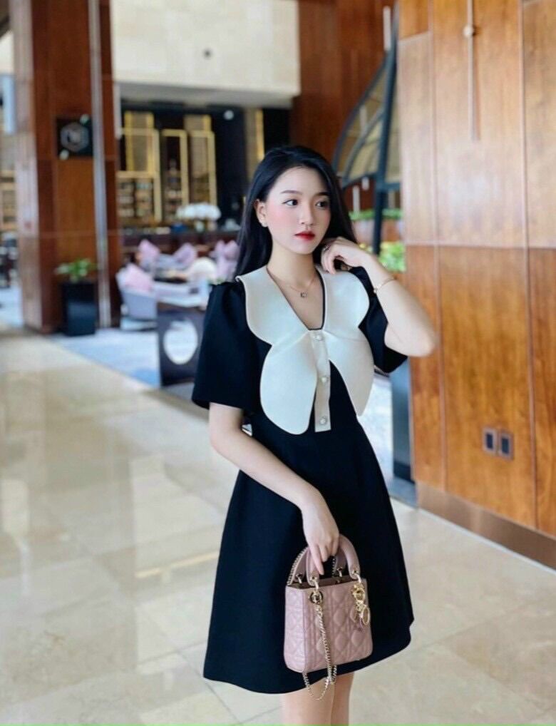 (SHOP TÁO ĐỎ BIGSIZE 50KG ĐẾN 90kg) đầm cổ con bướm