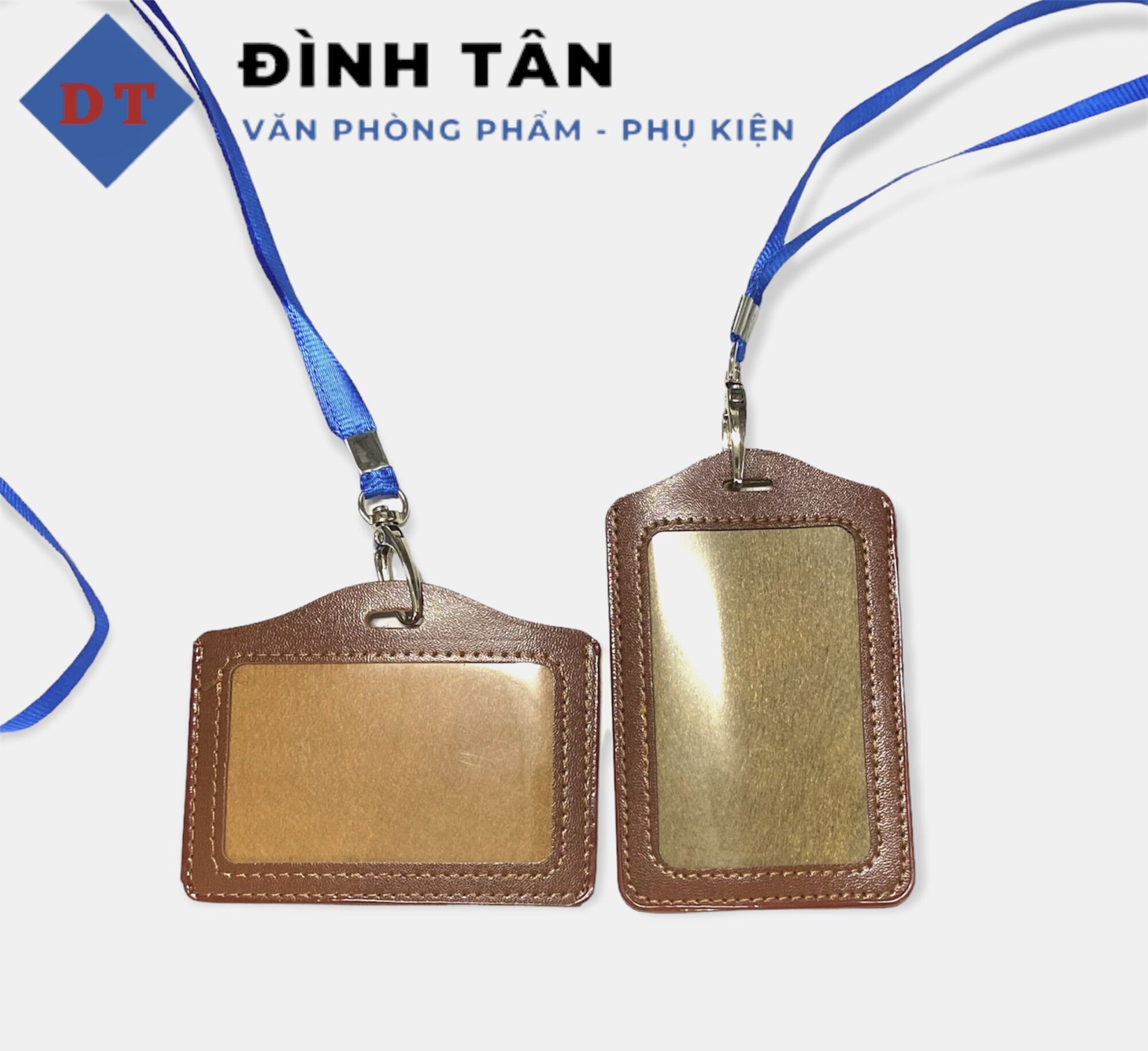 Bảng tên da ngang - đứng - thẻ đeo nhân viên mặt thẻ da