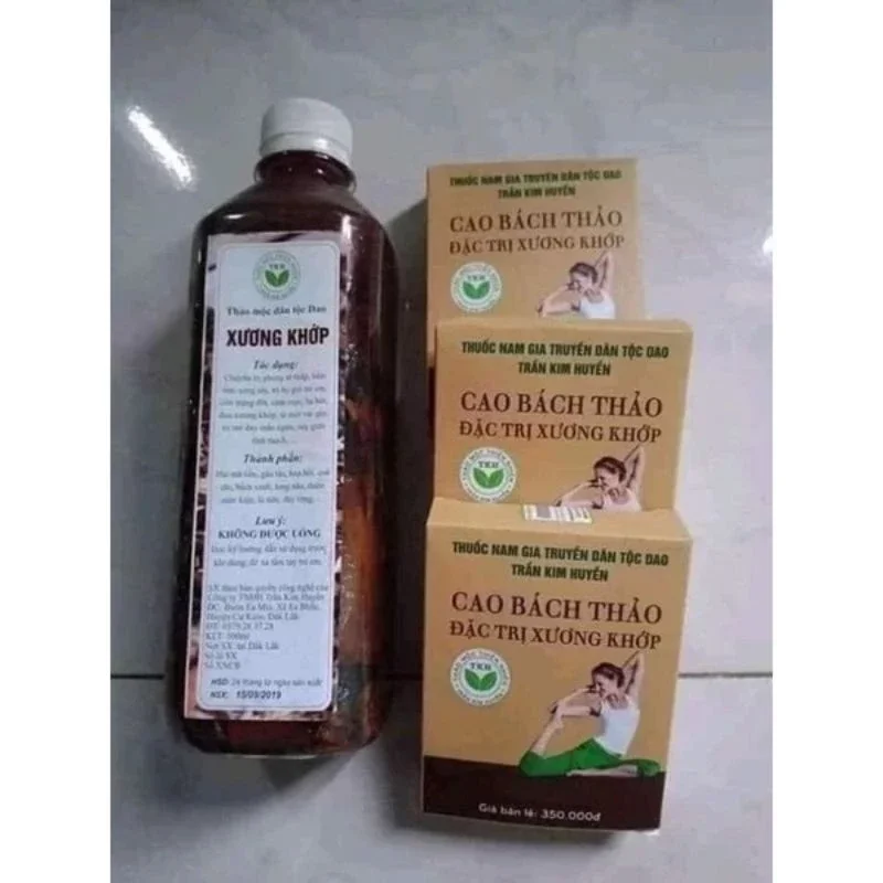 chính hãng _ combo gồm 1 chai xoa bóp xương khớp và 1  cao bách thảo trần kim huyền