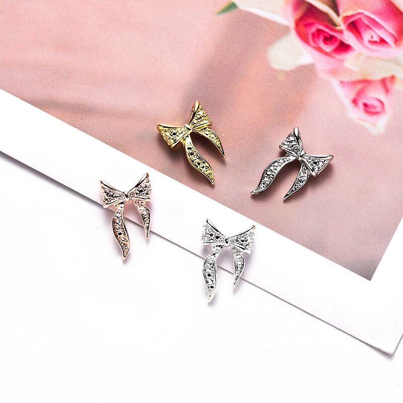 Charm nơ kim loại gắn móng tay ( giá 1 chiếc)