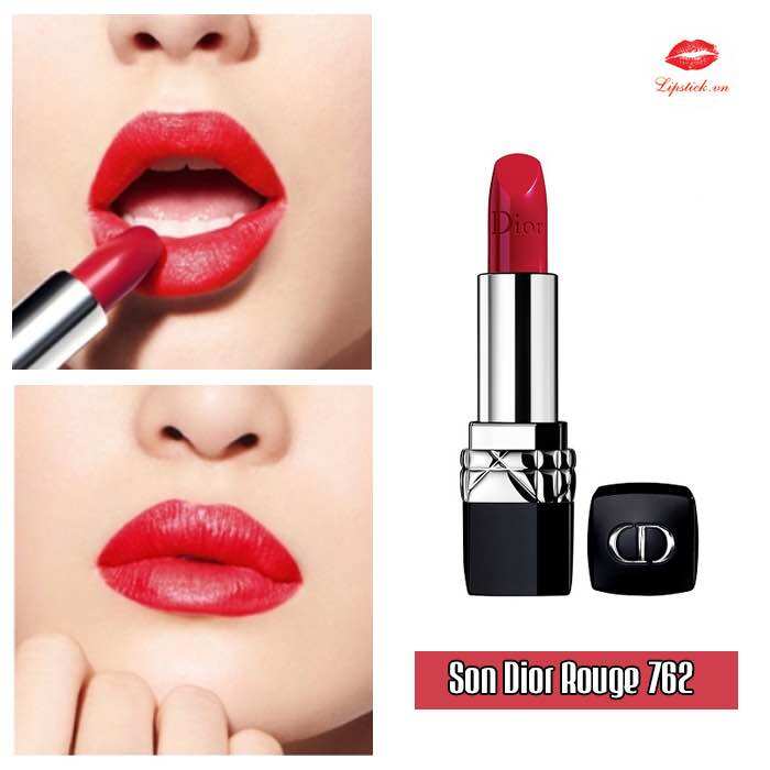 Son dior rouge 762 opera full size full box.màu đỏ mâm xôi