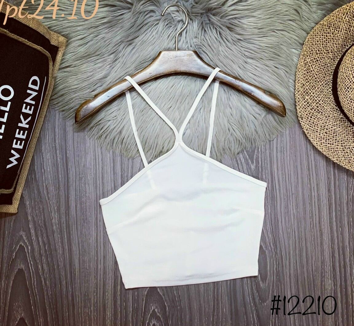 ÁO CROPTOP ĐÍNH DÂY CỔ YẾM FORM 45KG(U)