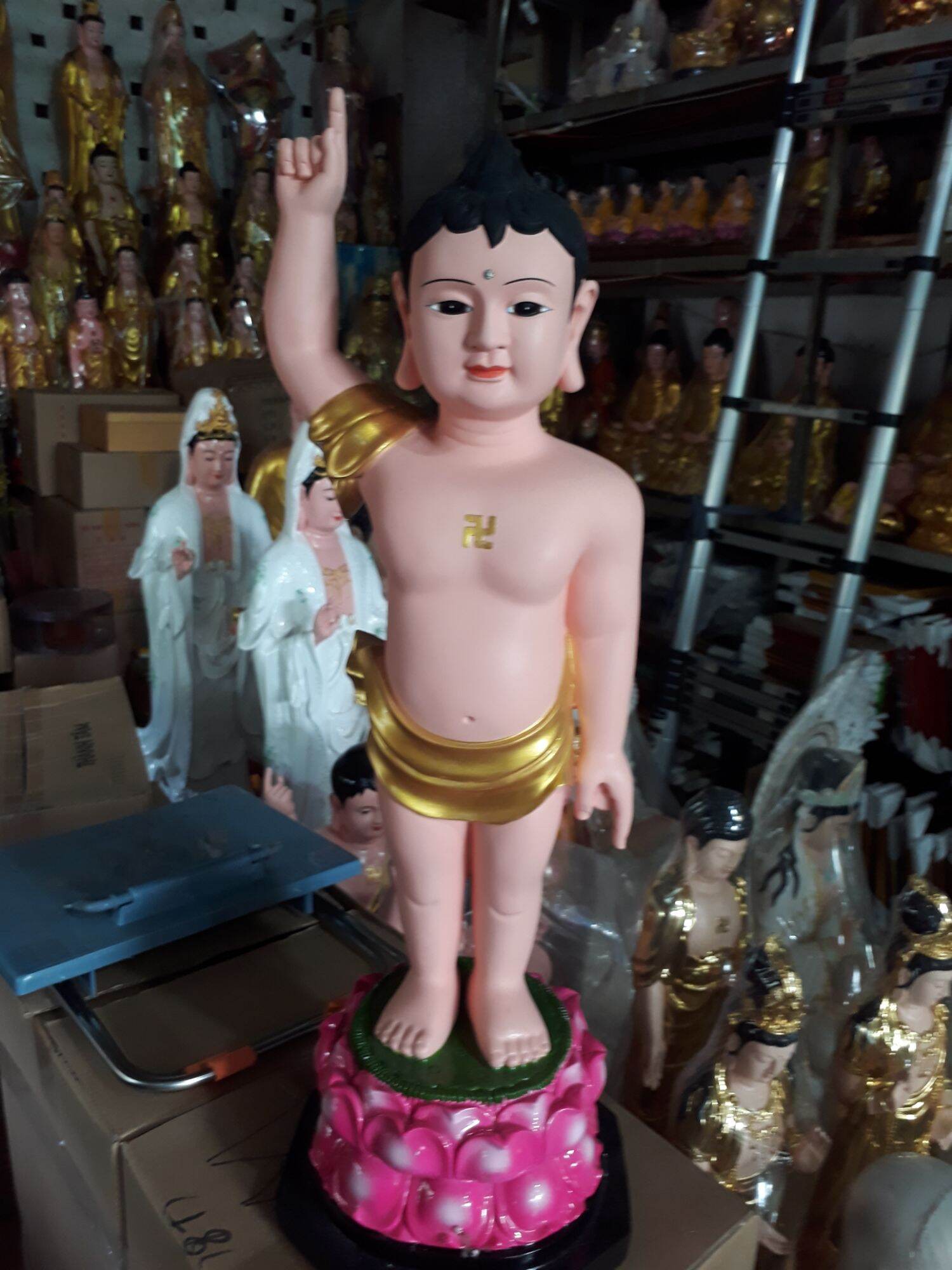 Tượng phật đan sanh 7 tấc không đắp y