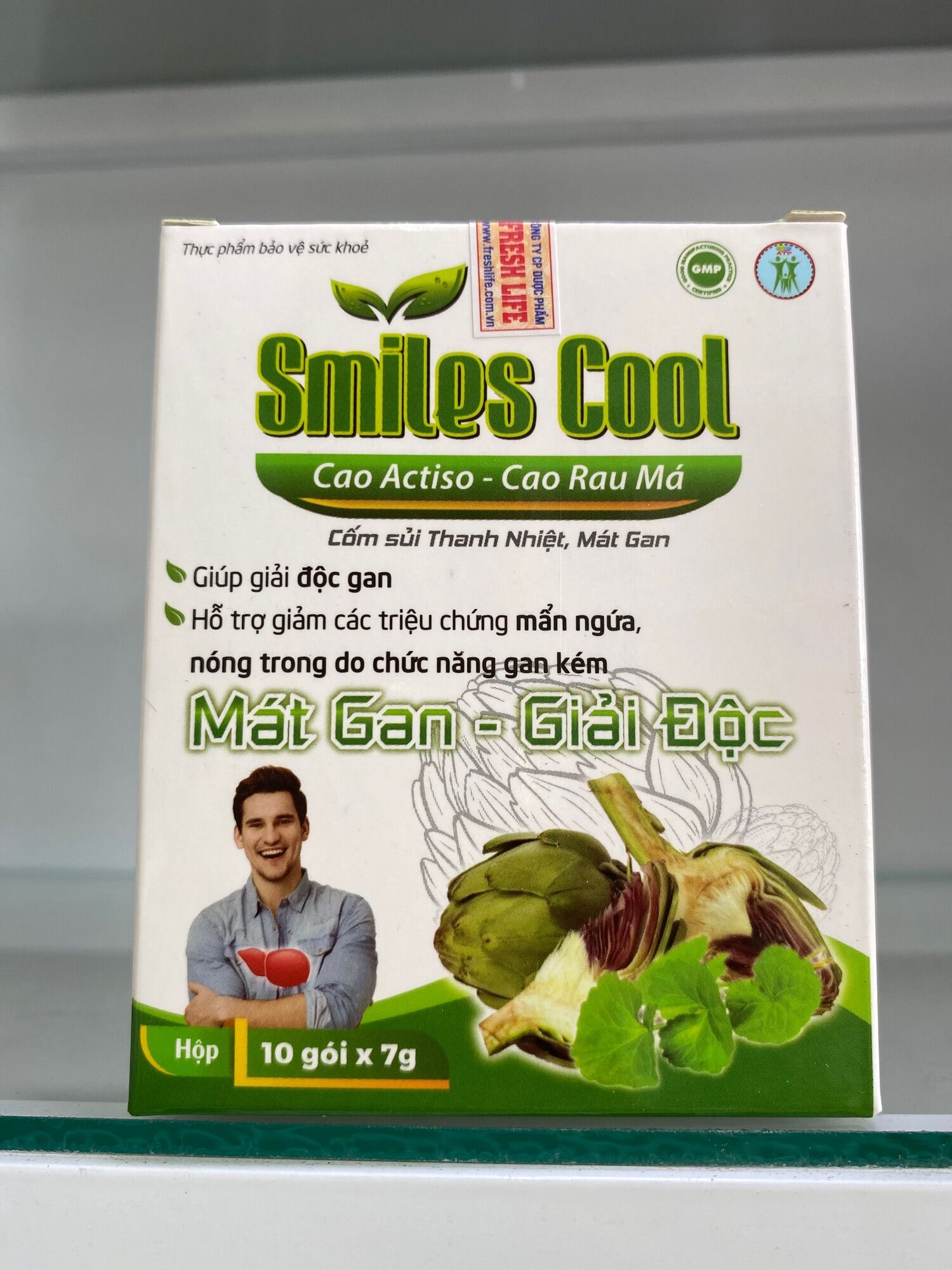 bột sủi thanh nhiệt mát ,gan giải độc,SMILES COOL. Hộp 10 x 7g