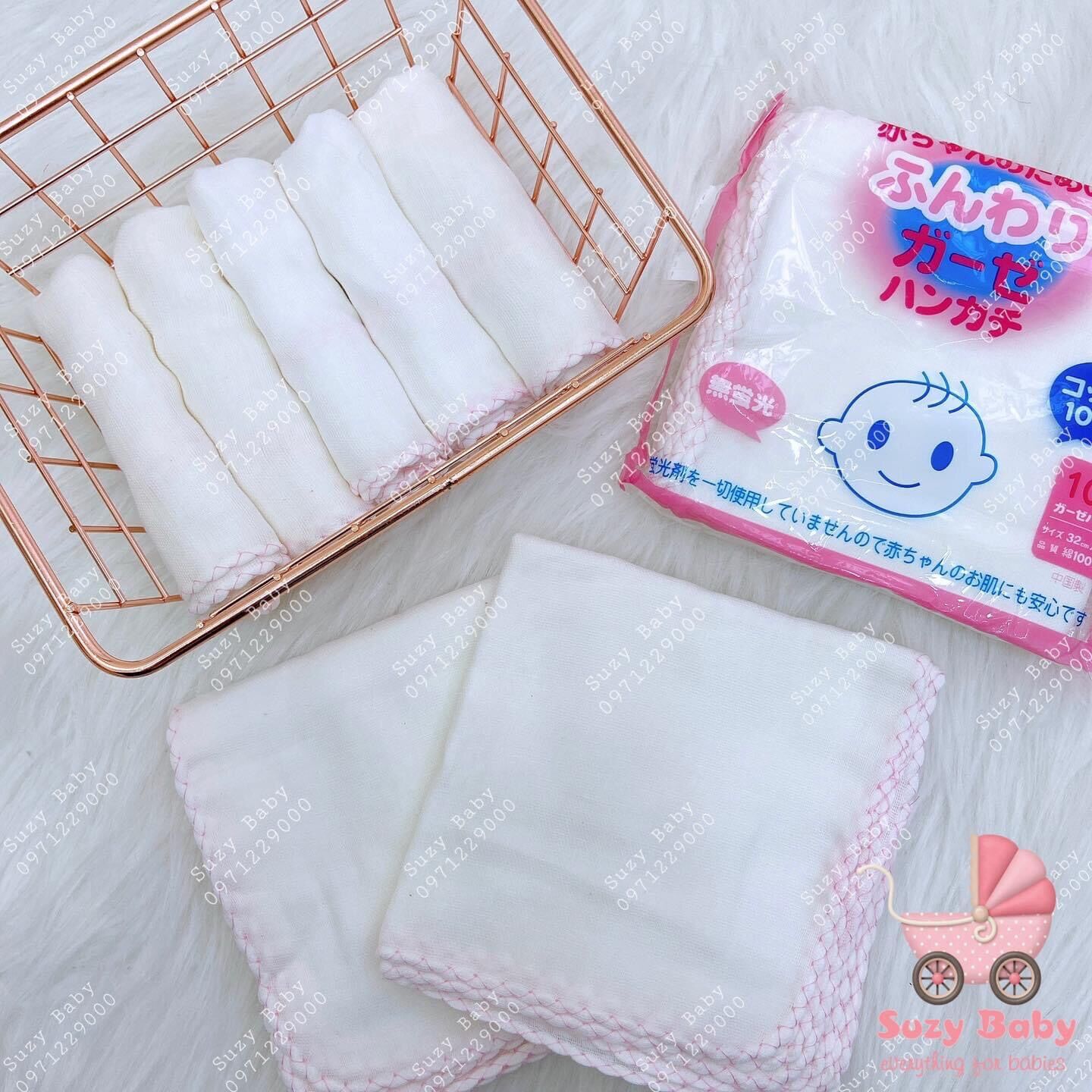Khăn sữa xuất nhật trắng trơn