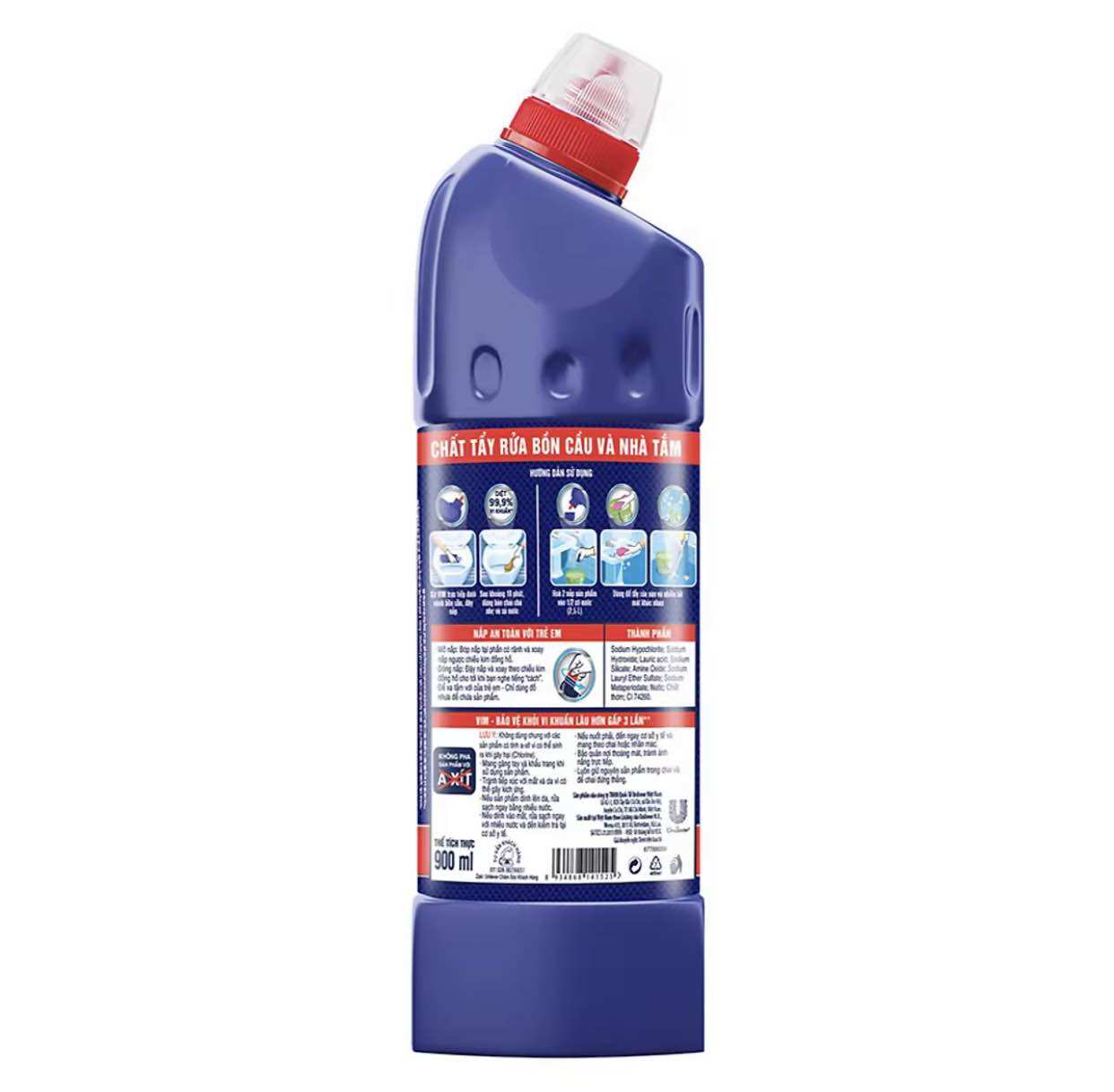 Nước tẩy bồn cầu Vim diệt khuẩn chai 880ml( xanh biển)