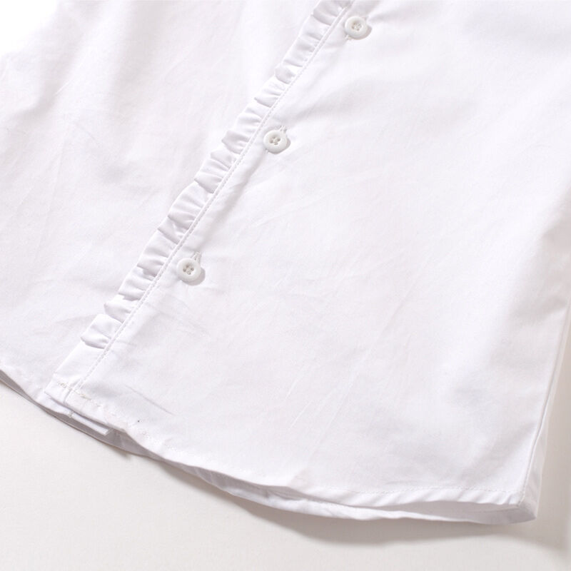 Áo Sơ Mi Trắng Bé Gái Áo Sơ Mi Trắng Trẻ Em Mùa Hè Cotton Dài Tay Đồng Phục Biểu Diễn Học Sinh Tiểu Học Bé Lớn Nhỡ Mẫu Mỏng Công Chúa