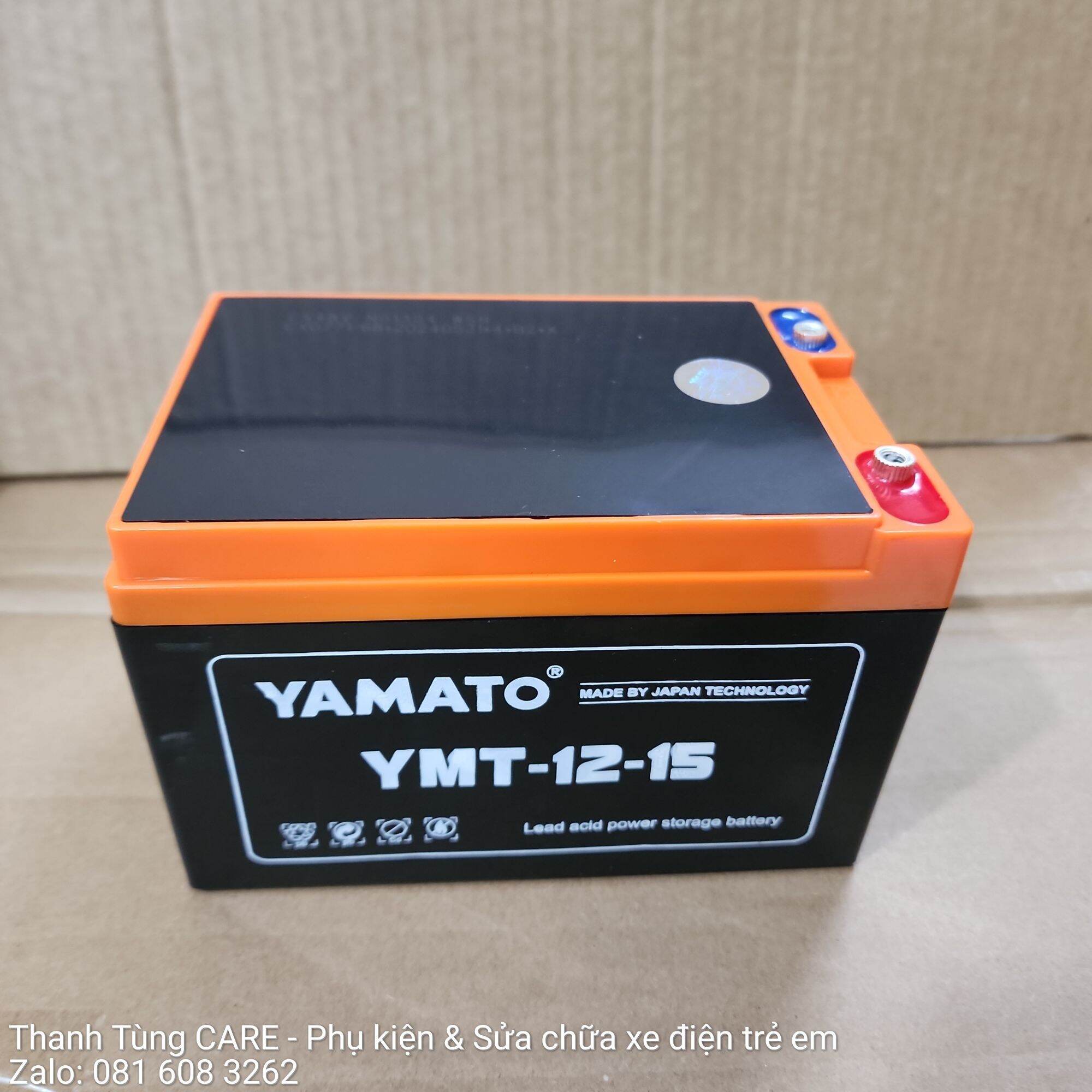 Ắc quy xe điện trẻ em YAMATO 12V-15Ah dung lượng cao, cho các loại xe to, độ lên ắc quy lớn