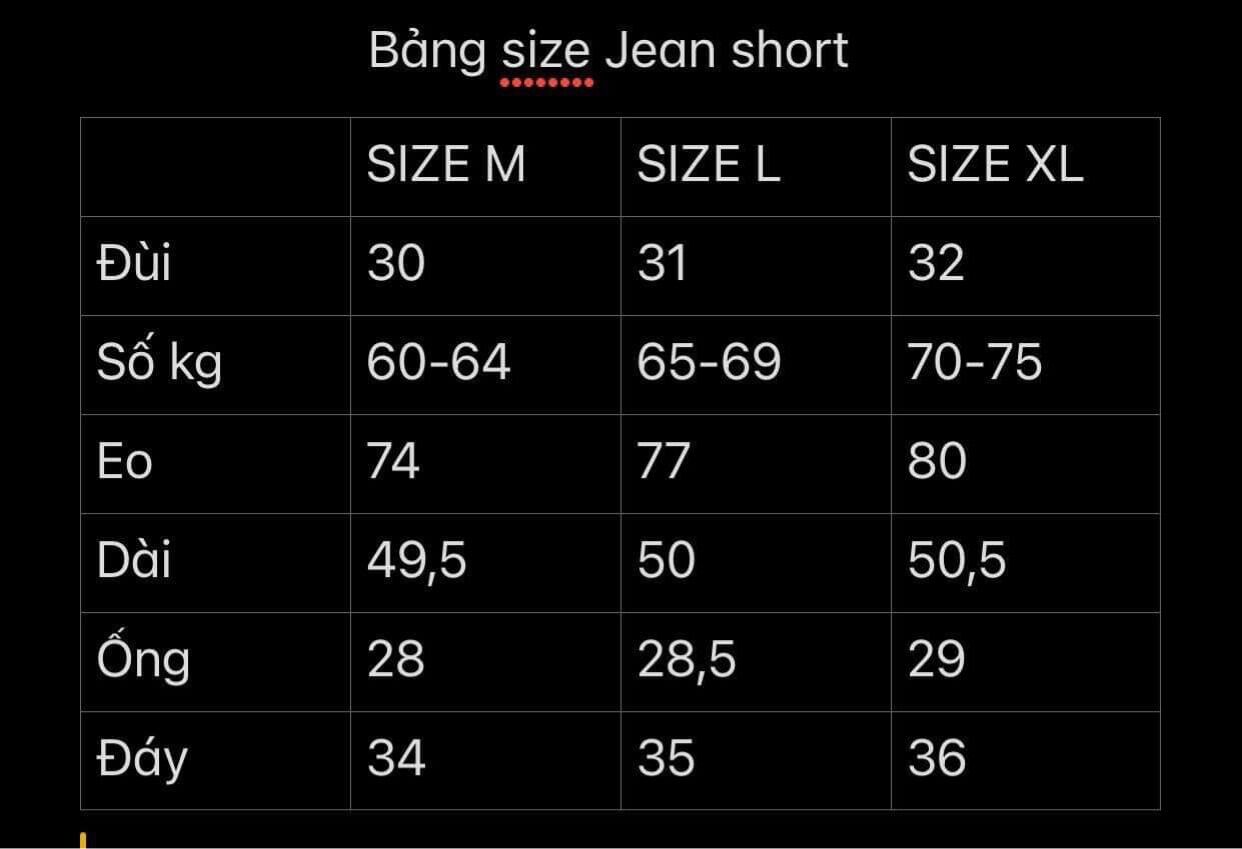 SIAM QUẦN SHORTS JEAN CÓ 3 MÀU