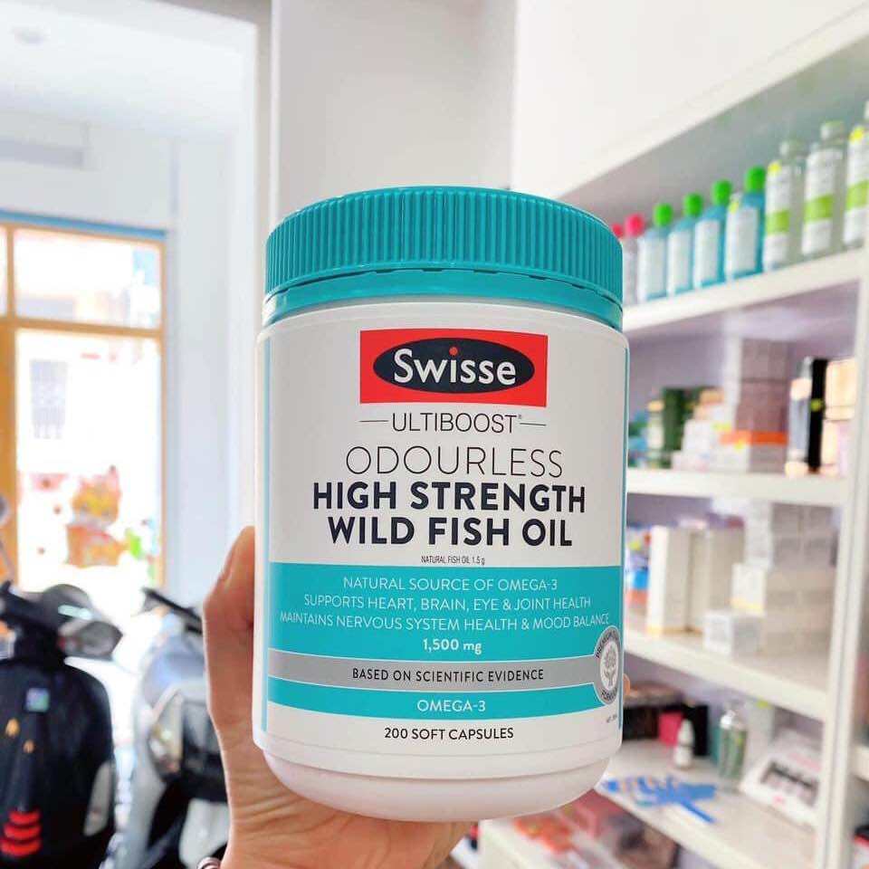 Dầu cá Swisse Ultiboost Odourless Wild Fissh Oil 1500mg - 200 viên