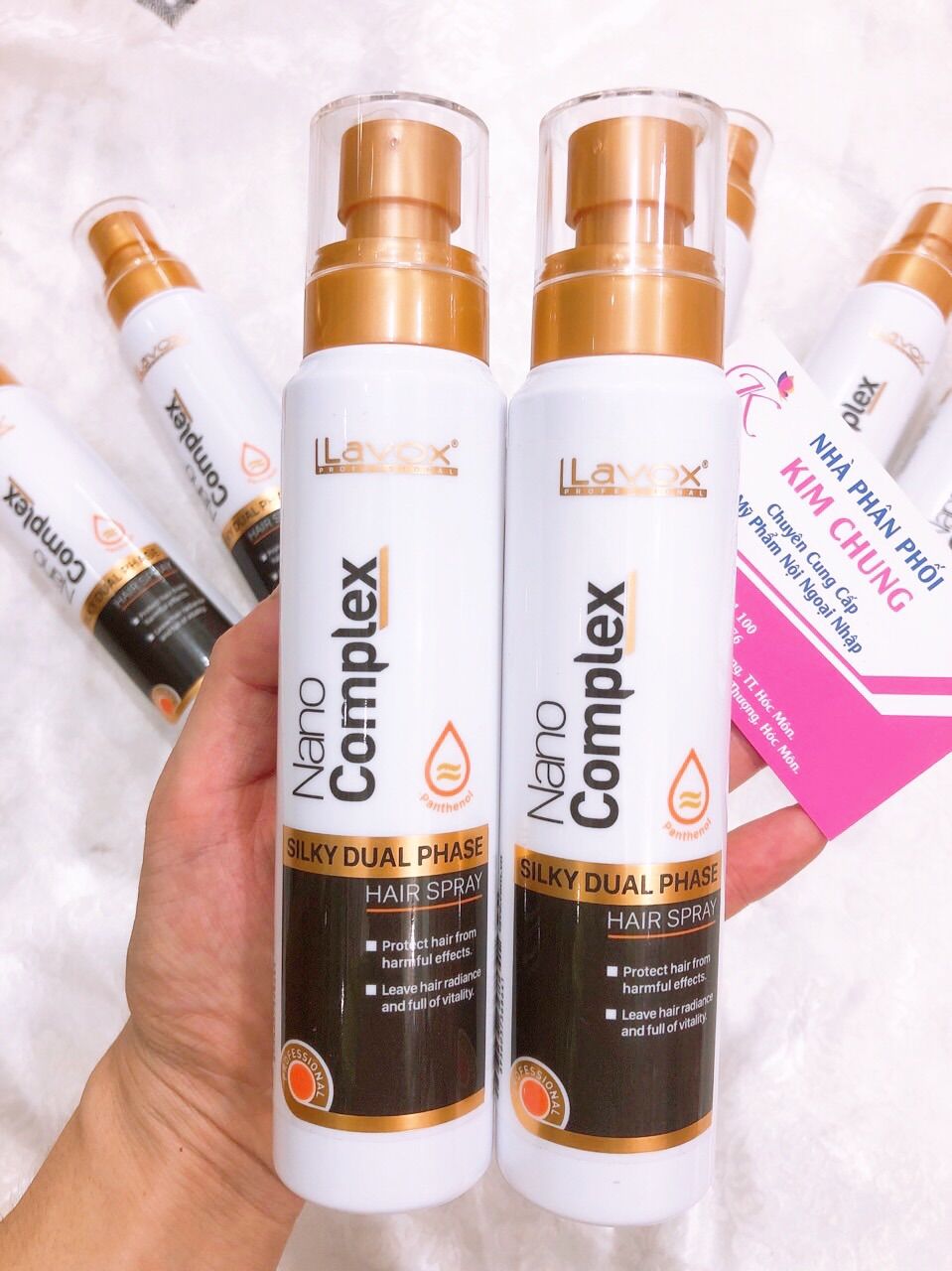 Xịt dưỡng tóc siêu dưỡng Lavox Nano Complex Silky Dual Phase Hair Spray Siêu Mềm Mượt 180ml