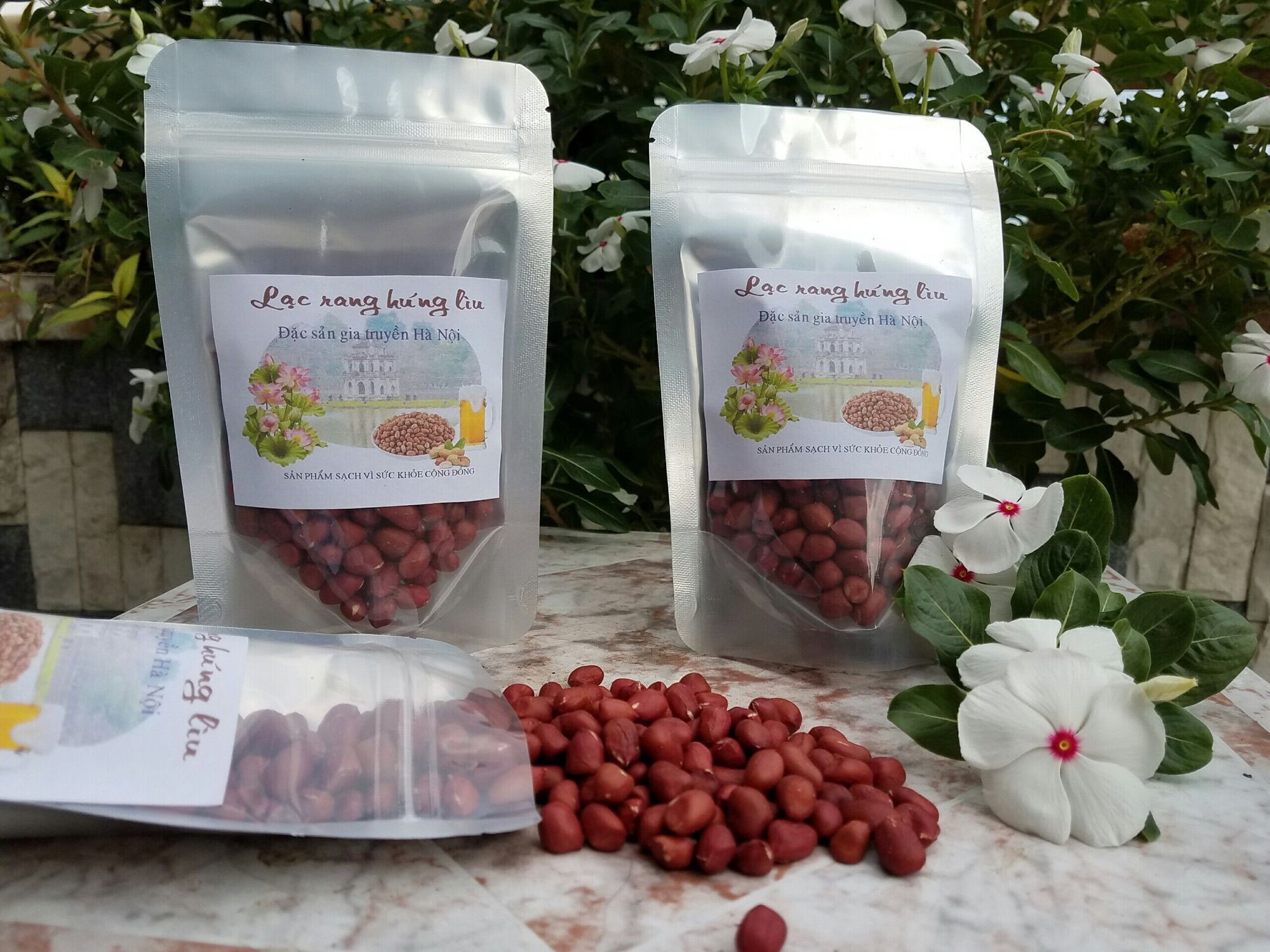 Lạc rang húng lìu ( 3 túi Zip 600 gram ) ❤️