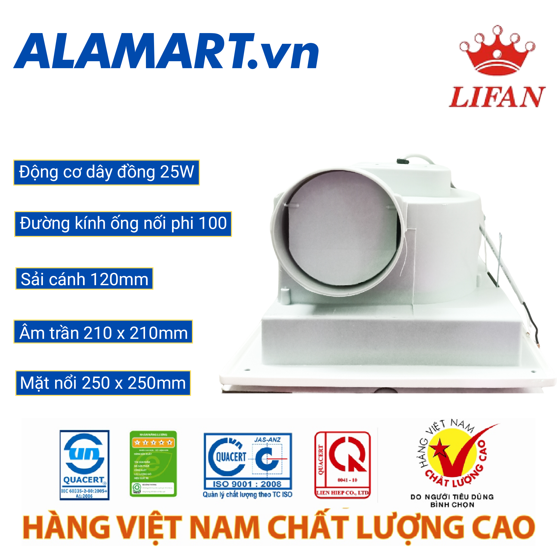 Quạt Hút Âm Trần LIFAN HT-30B
