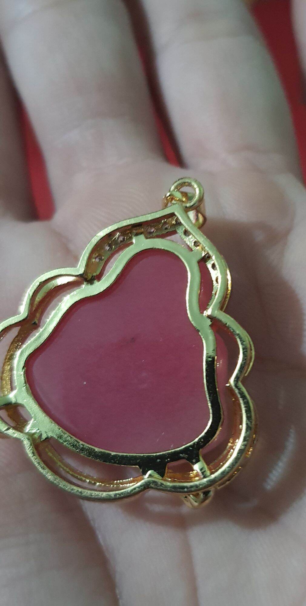 Mặt phật di lặc 925 ruby hồng