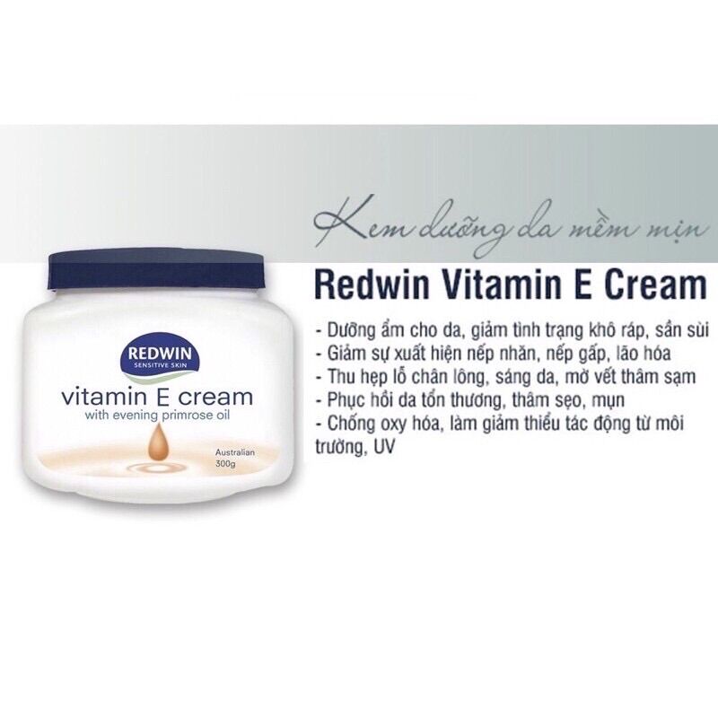 Dưỡng ẩm da Vitamin E Redwin