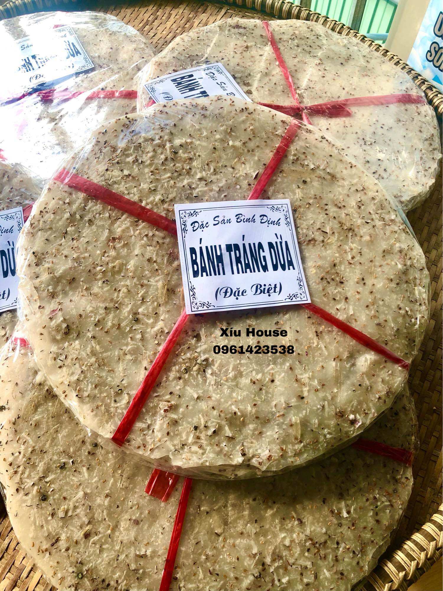 Bánh Tráng Dừa Tam Quan Bình Định (10Cái/Xấp/1.1Kg, Size 34cm)