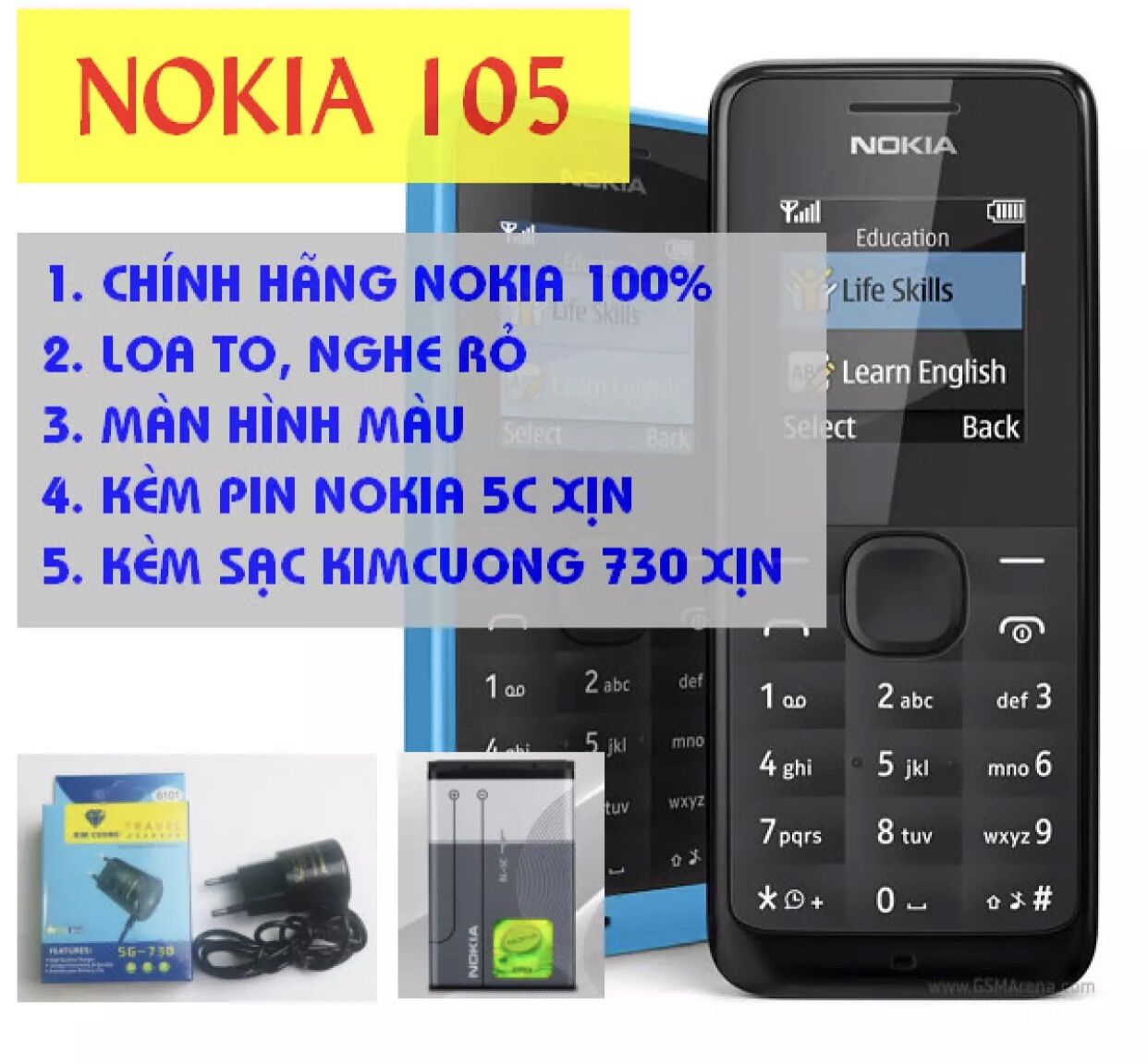 Điện thoại Nokia 105 nghe gọi cơ bản