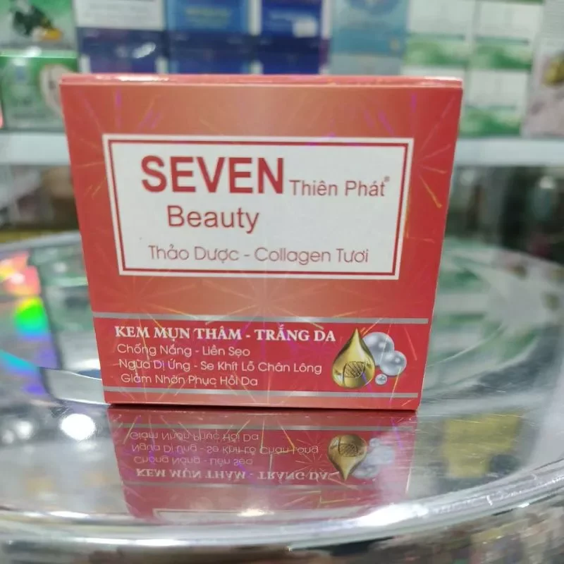 Seven thiên phát thảo dược collage tươi kem mụn thâm trắng da 12g