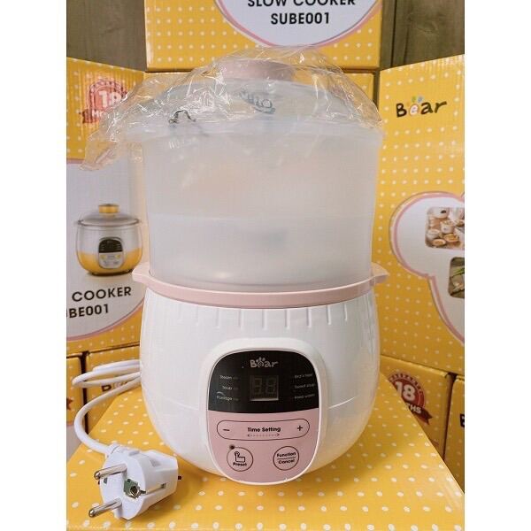 [BẢN TIẾNG VIỆT] Nồi nấu cháo chậm Bear 0.8L- Bản quốc tế- Nồi hầm cách thủy chế biến đồ ăn dặm cho 