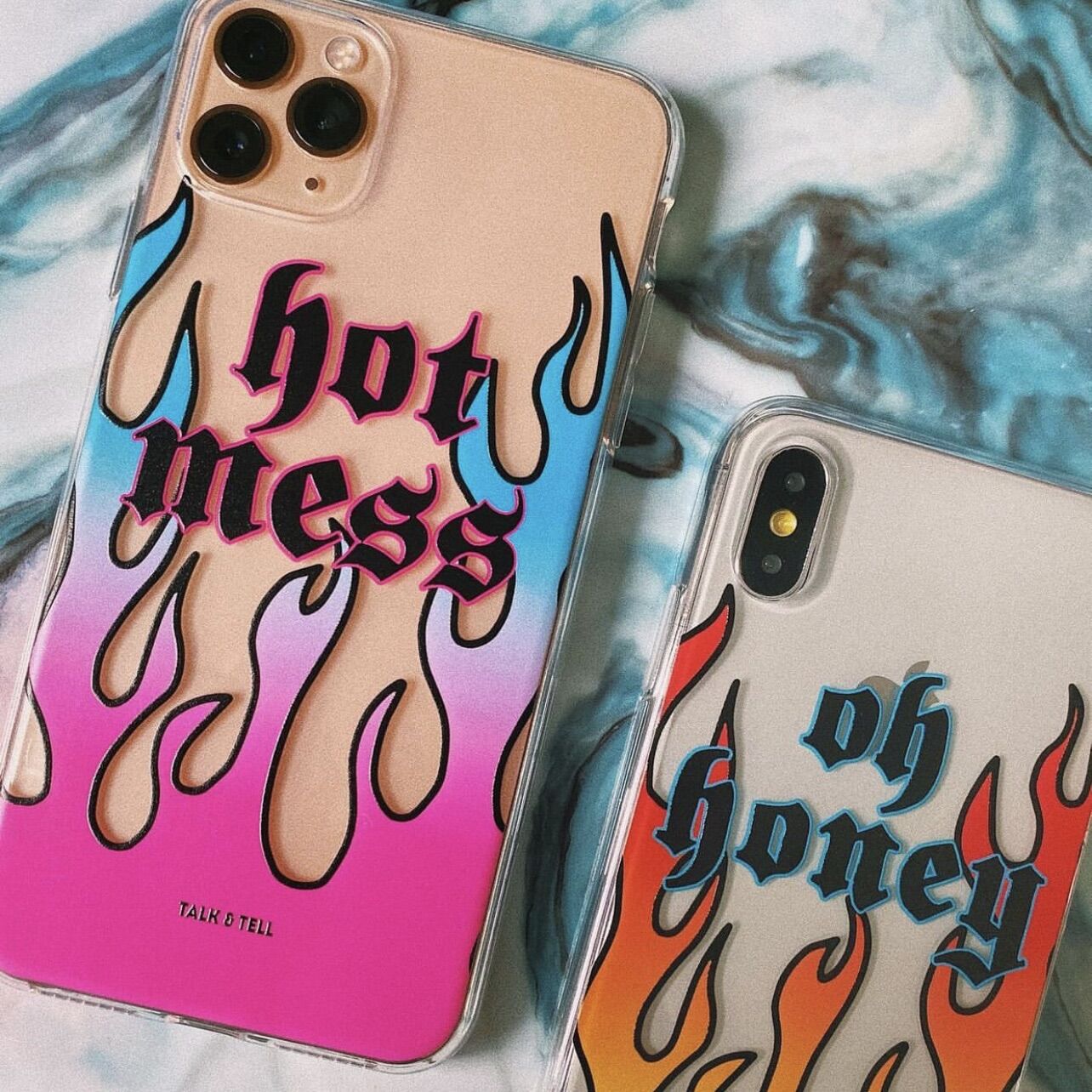 Ốp iphone Hot Mess và Oh Honey lửa hồng và vàng