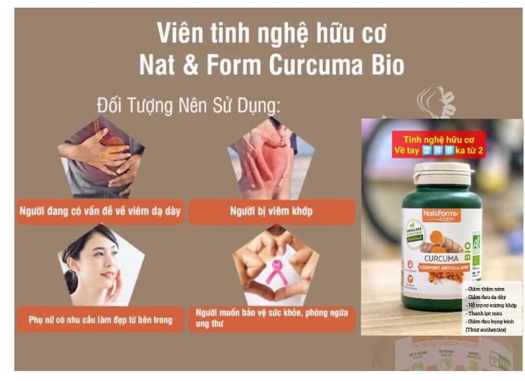 Tinh bột nghệ hữu cơ nguyên chất Nat&Form