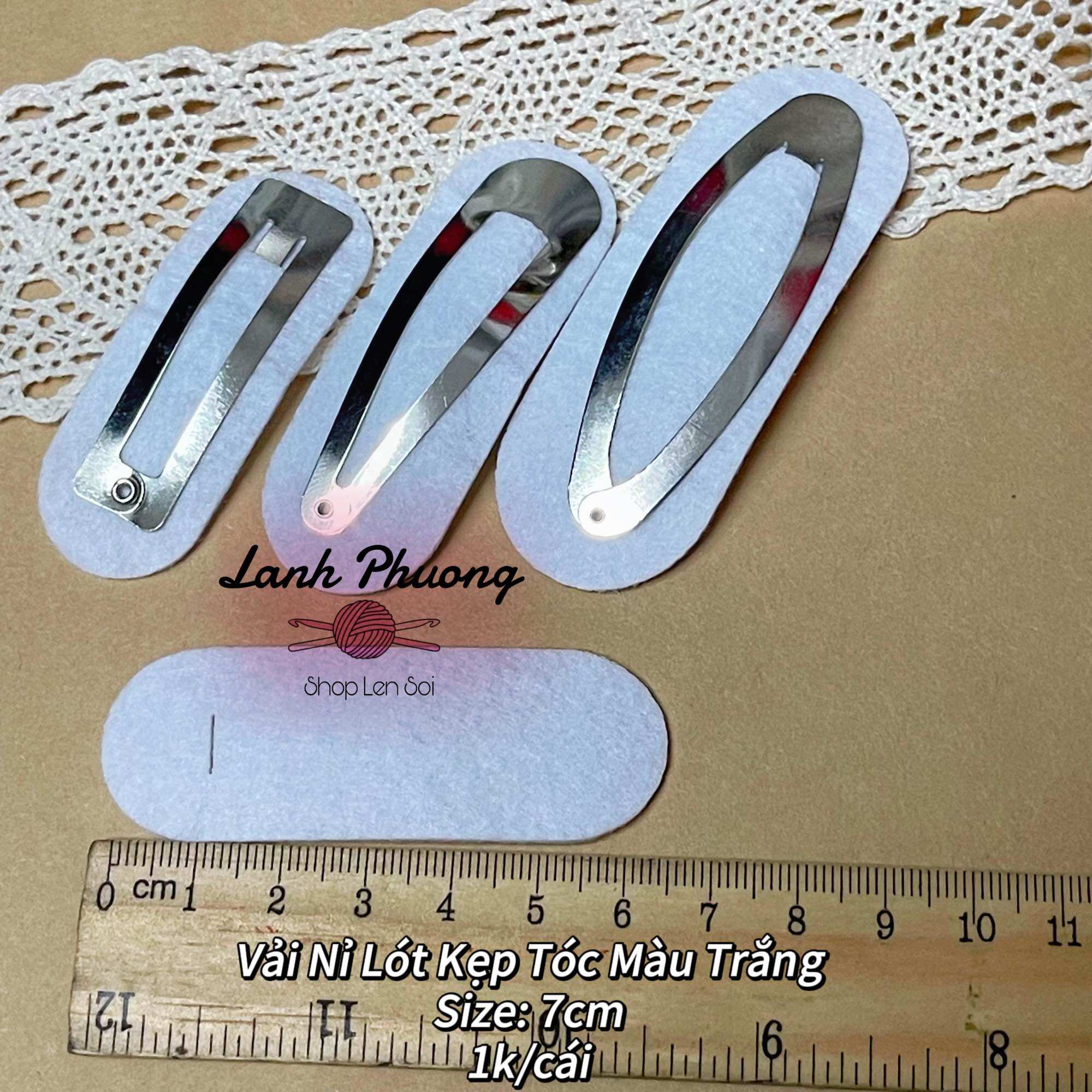 Phôi Vải Nỉ Kẹp Tóc (10 cái)