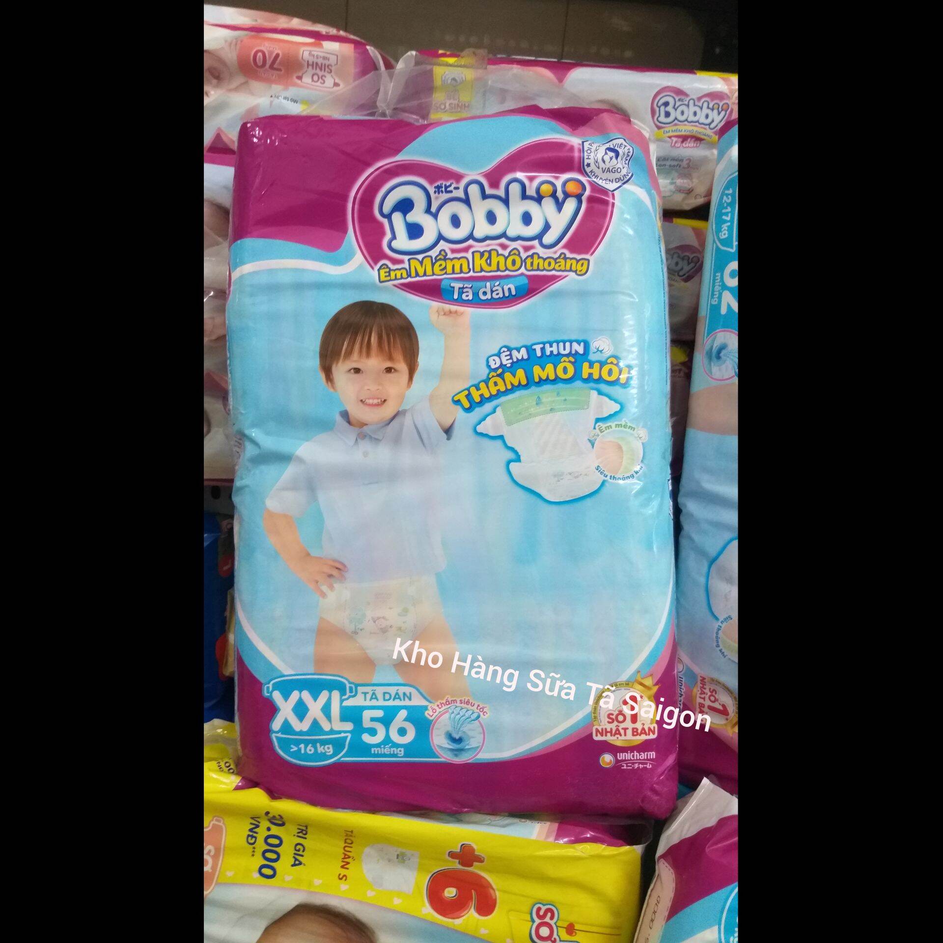 Tã Dán Bobby bịch cực Đại size :  NB S M L 2XL