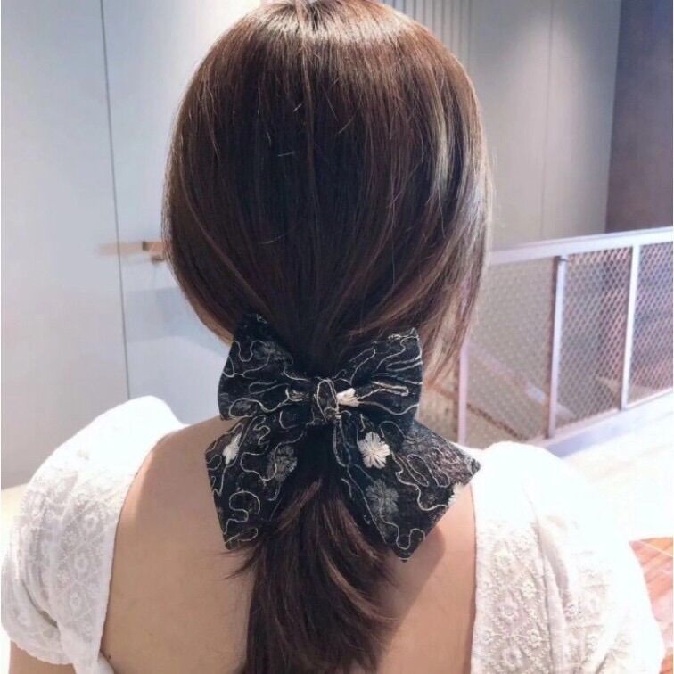 Kẹp tóc hình nơ loại lớn xinh xắn tiểu thư phong cách Hàn Quốc