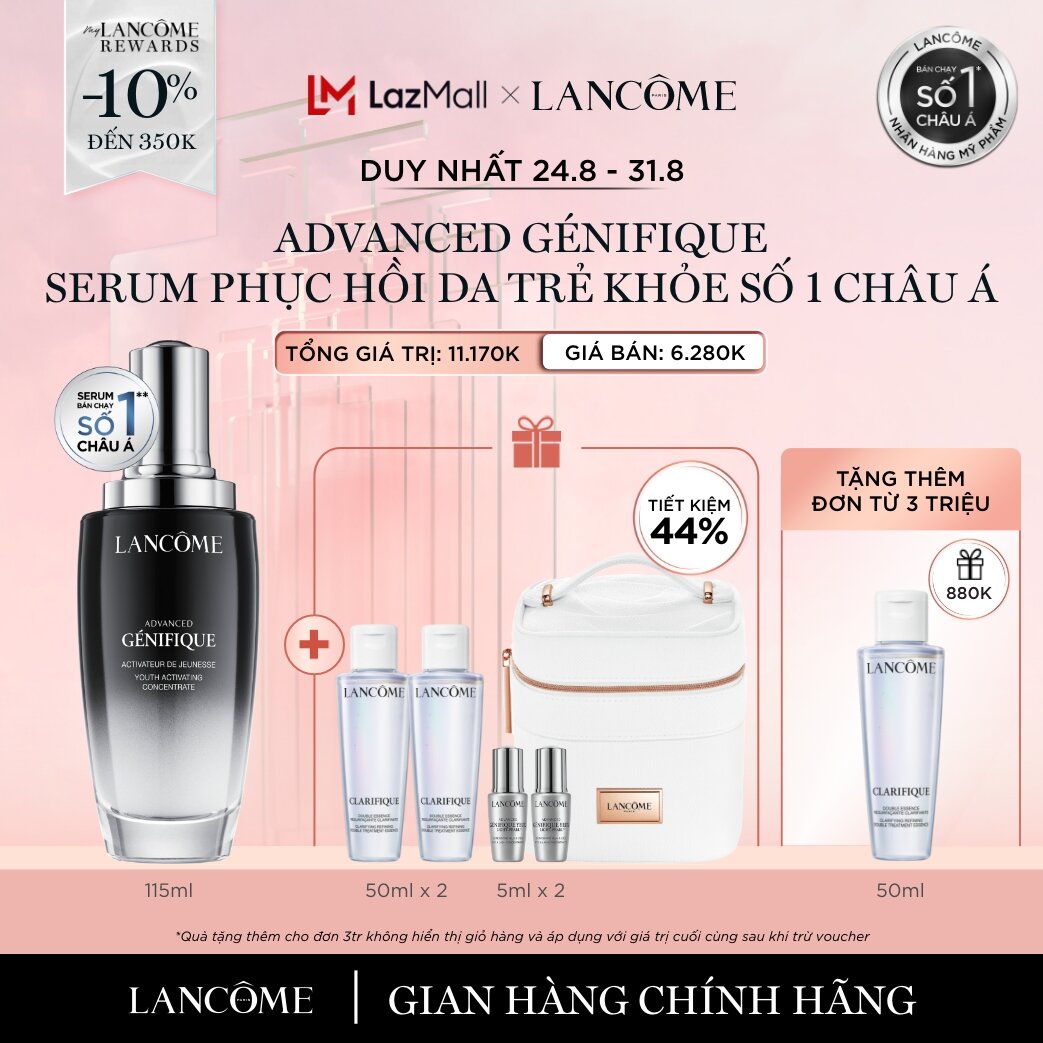 [DUY NHẤT 24-31.8 - Voucher 10% - Mua 1 Tặng 6] Dưỡng chất (Serum) phục hồi da trẻ khoẻ Lancôme Advanced Genifique 115ml [Quà khung giờ vàng không hiển thị trong giỏ]
