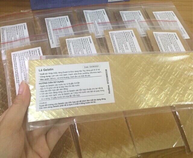 Set 5 lá Gelatine Đức