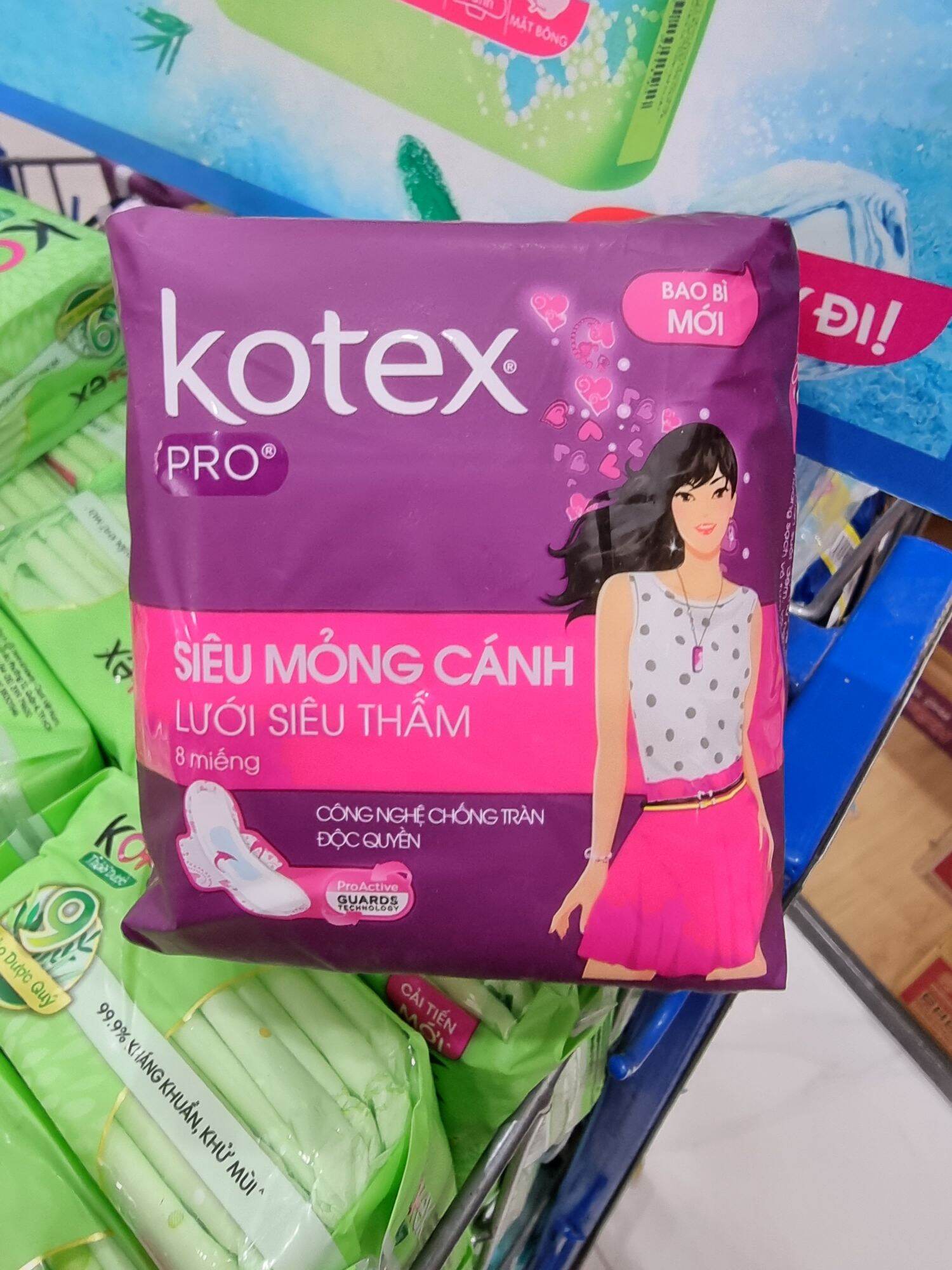 Băng vệ sinh Kotex Pro siêu mỏng cánh 8 miếng