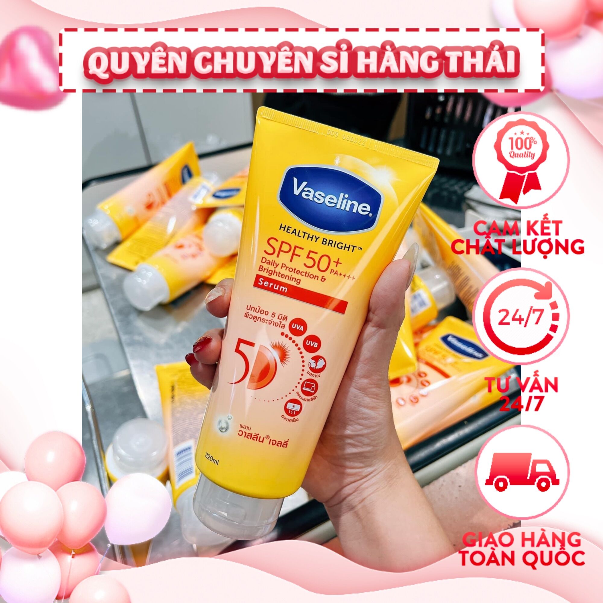 Vaseline healthy bright chống nắng spf 50 thái lan