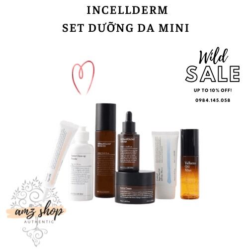 [] Set Mini Dưỡng Da #Incellderm Gồm 7 Sản Phẩm Giúp Căng Bóng Trẻ Hóa Làn Da