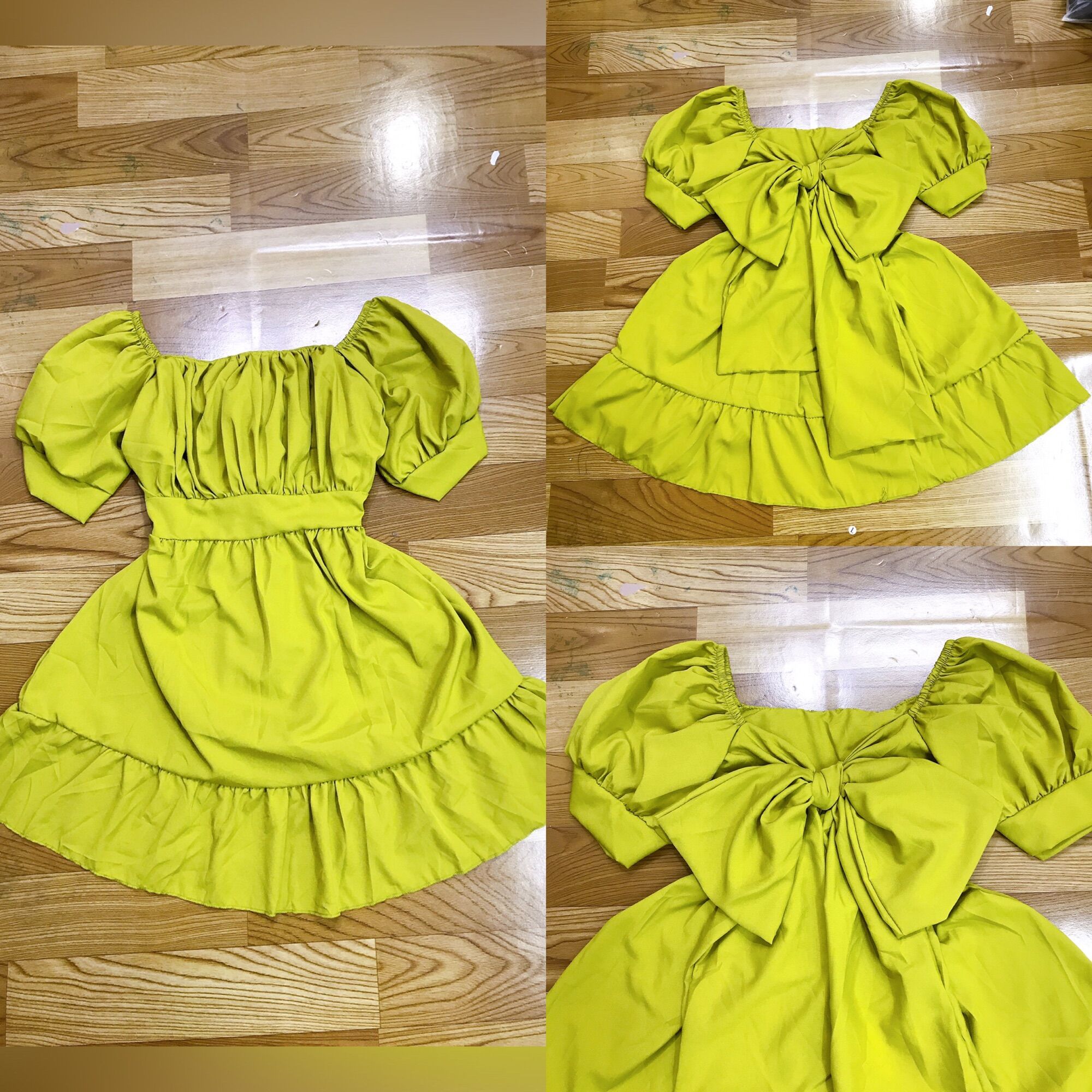 [Bigsize 60-85kg] Đầm thắt nơ lưng
