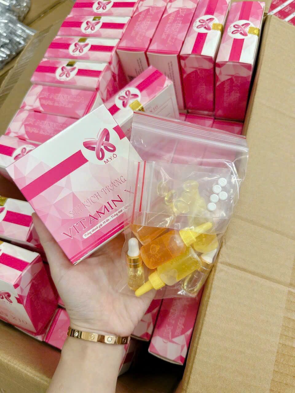 set kích trắng vitamin x10.