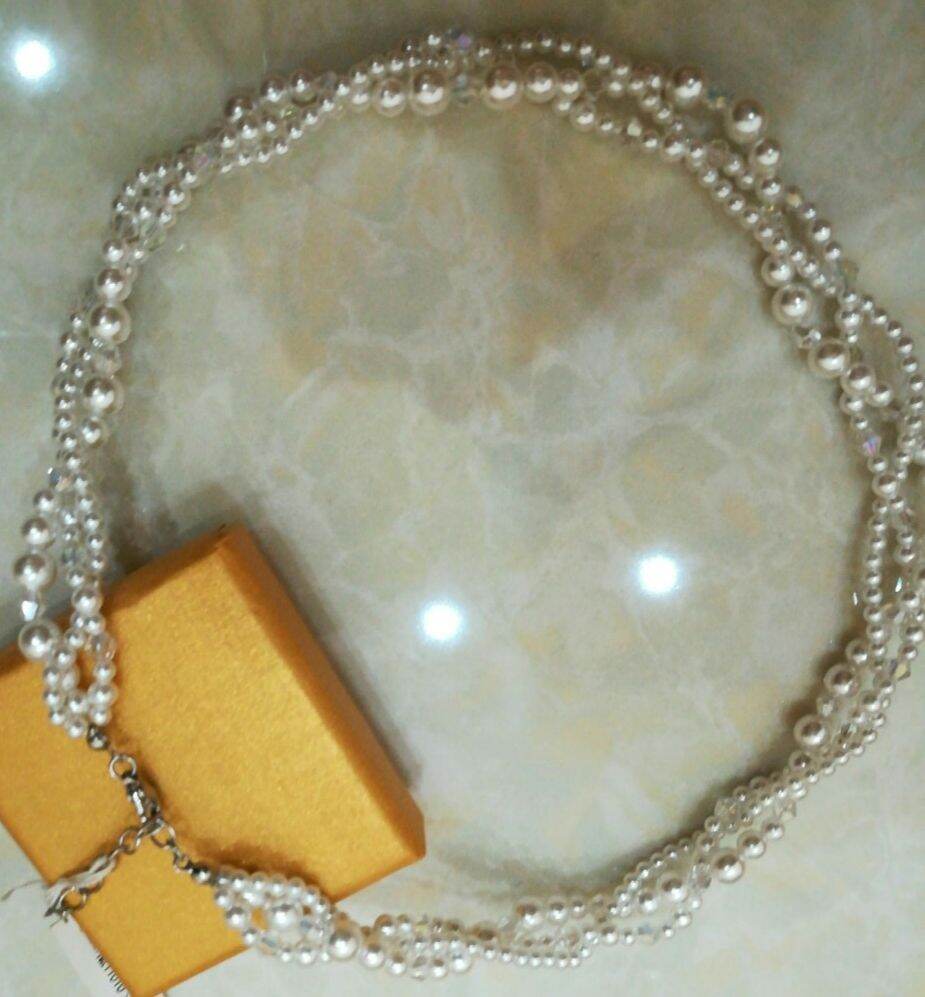 Vòng cổ chuỗi hạt ngọc trai 3 lớp xoắn - Dây chuyền nữ hạt ngọc trai 3 lớp xoắn cao cấp