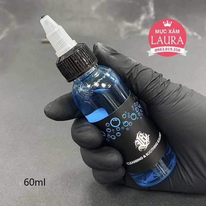 Dung dịch lau xăm Blue soap 500ml và 60ml